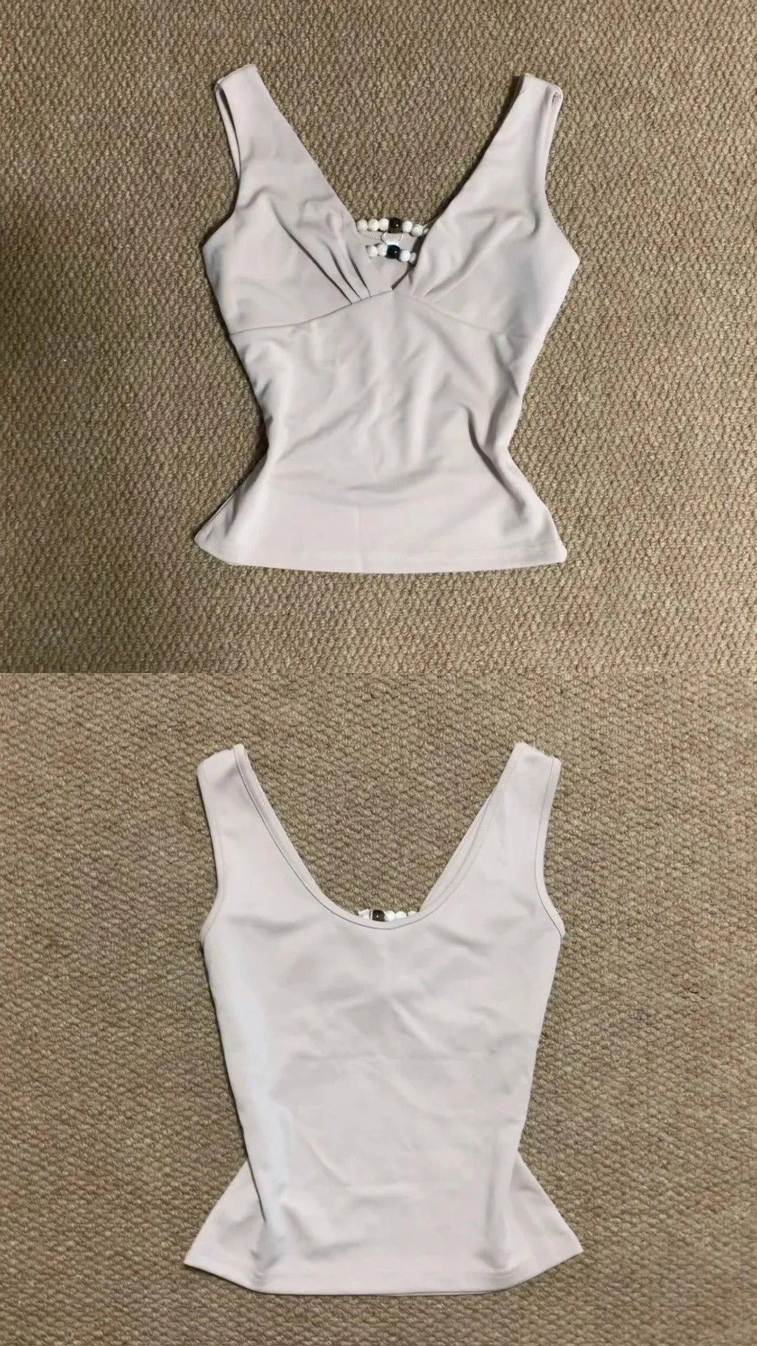 Pink V Neck Tank and Brown Skirt Y2K Two Pieces Sets