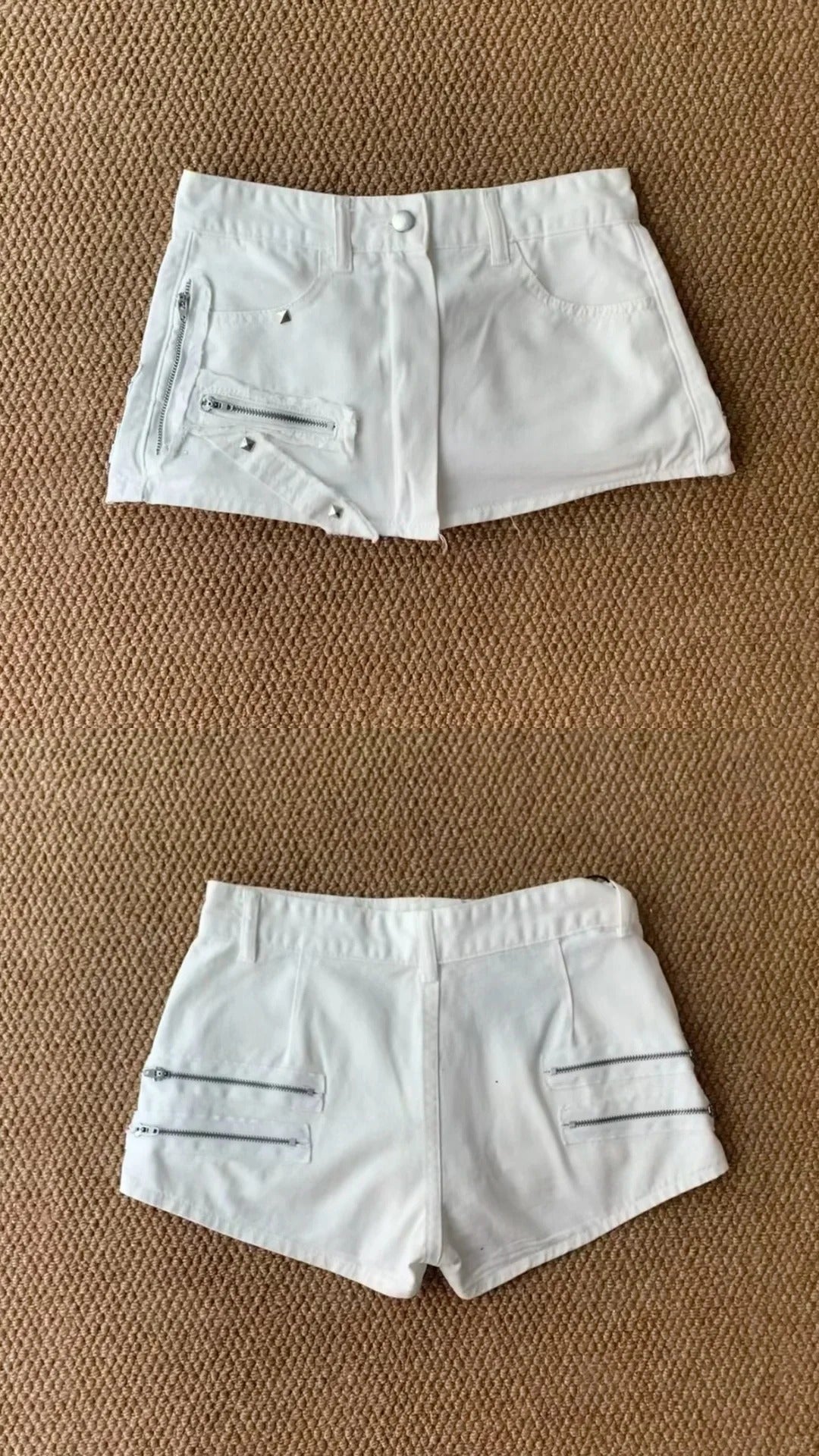Blue Cami and White Denim Shorts Y2K Two Pieces Sets