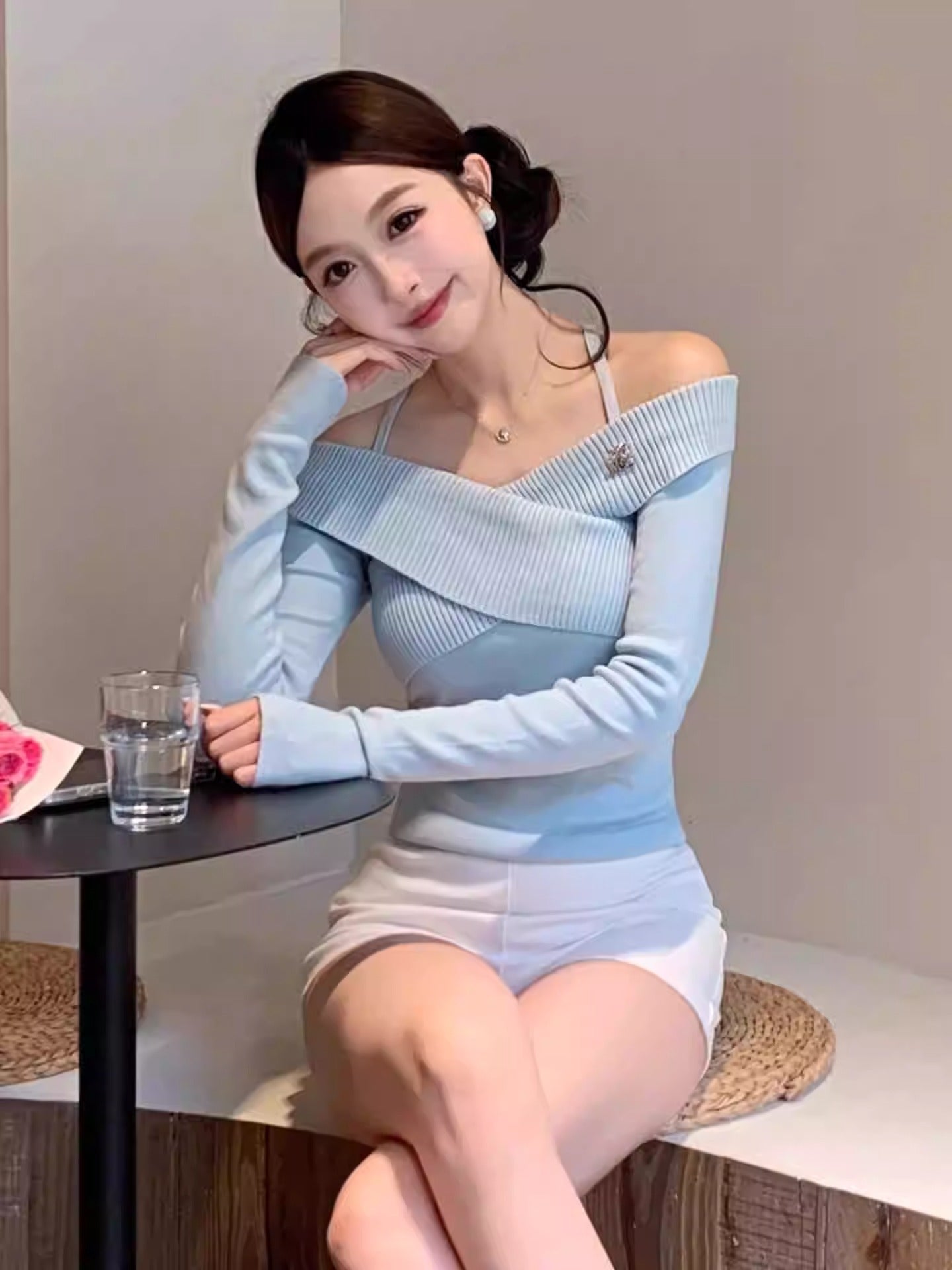 Halter Cutout Knit Sweater Women