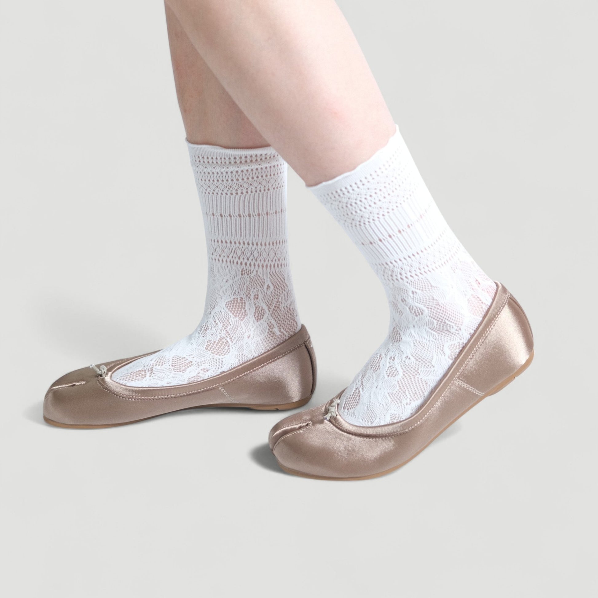 Khaki Satin Split Toe Soft Leather Tabi - tutufox - tabis