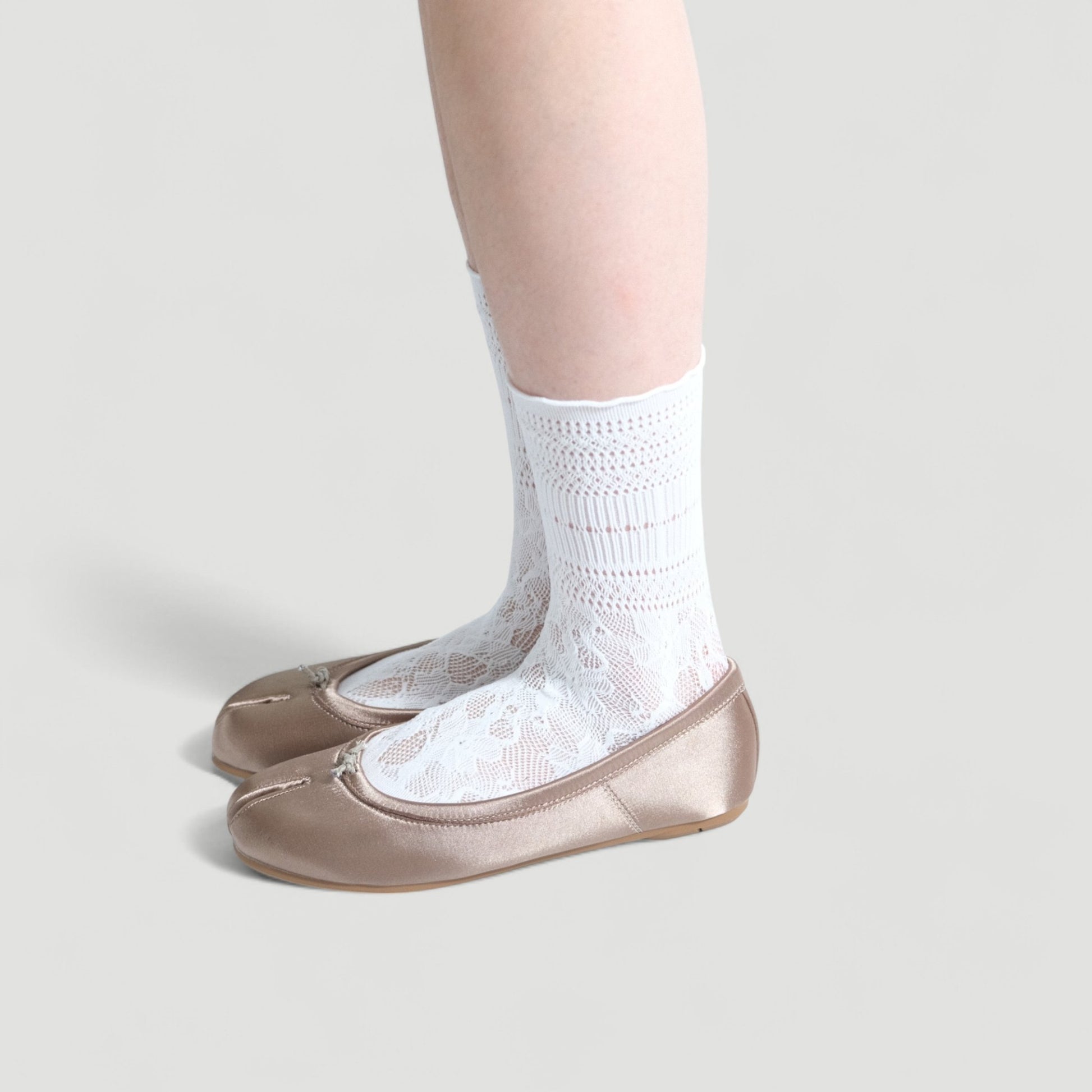 Khaki Satin Split Toe Soft Leather Tabi - tutufox - tabis