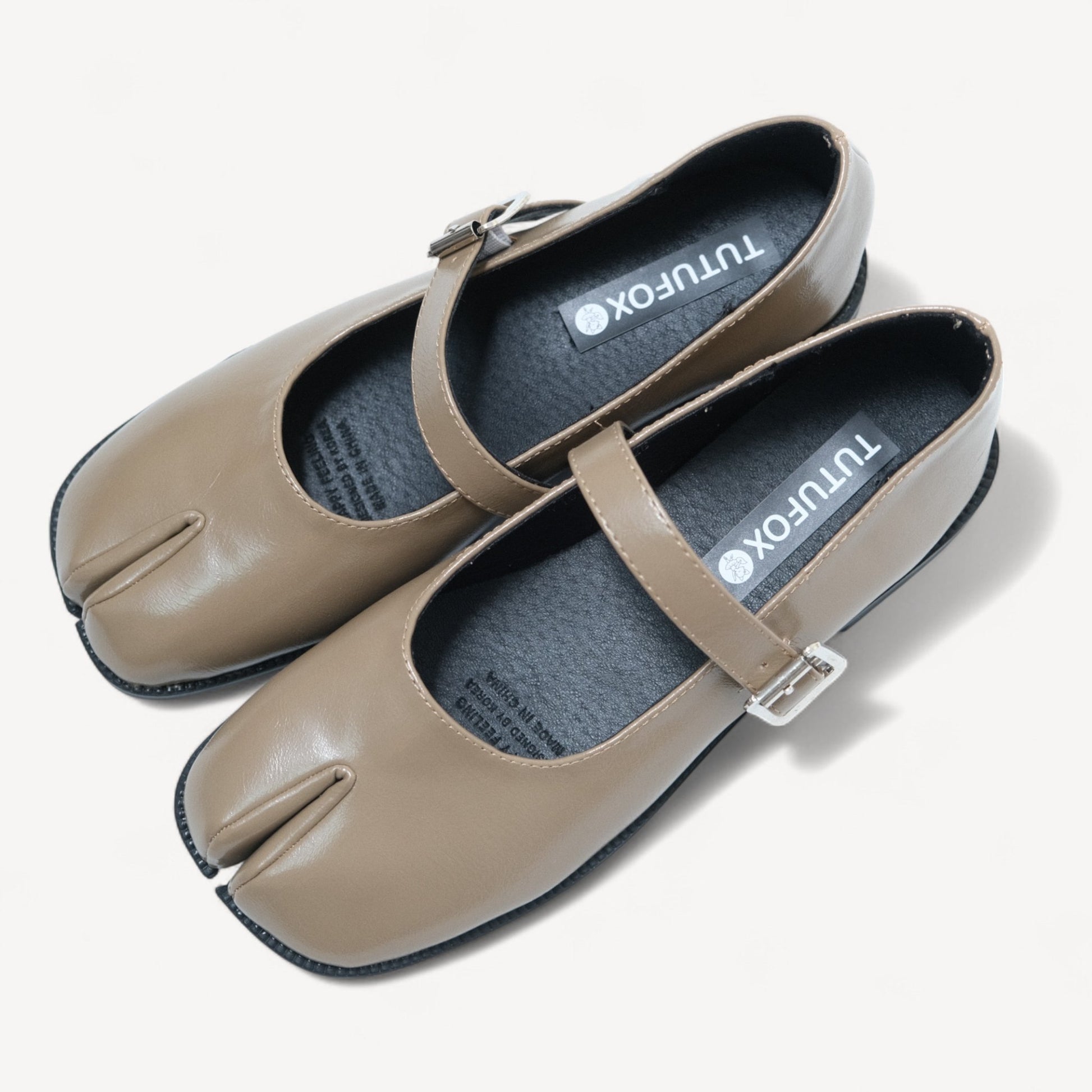 Khaki Sequin Split Toe Mary Jane Tabi - tutufox - tabis