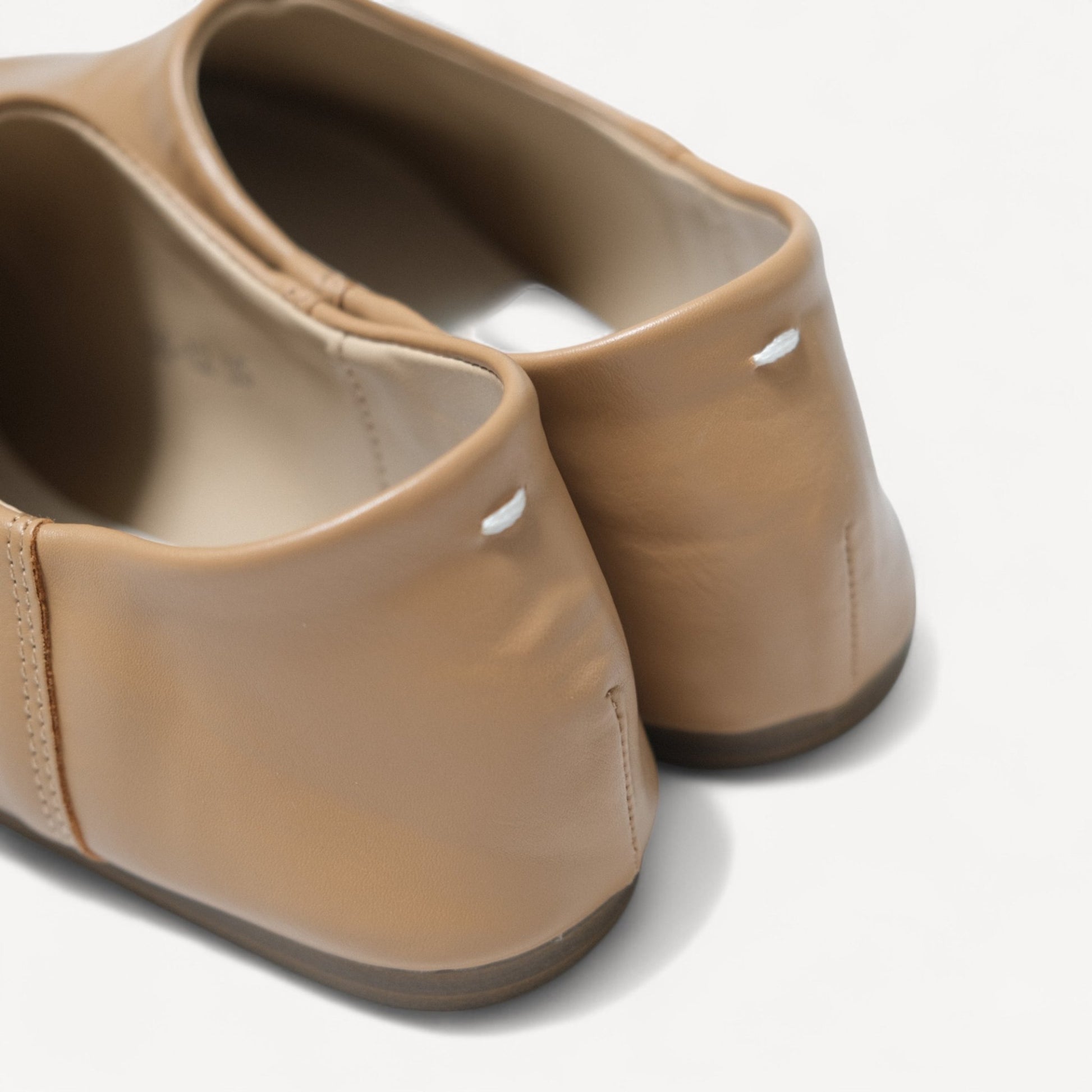 Light Brown Matte Soft Leather Split Toe Flats Tabi - tutufox - tabis