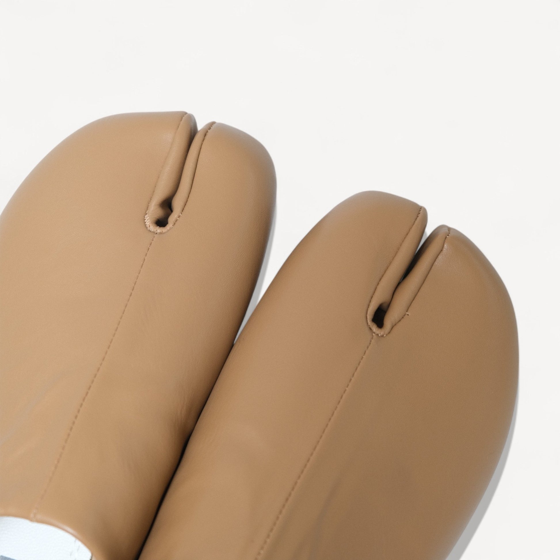 Light Brown Matte Soft Leather Split Toe Flats Tabi - tutufox - tabis