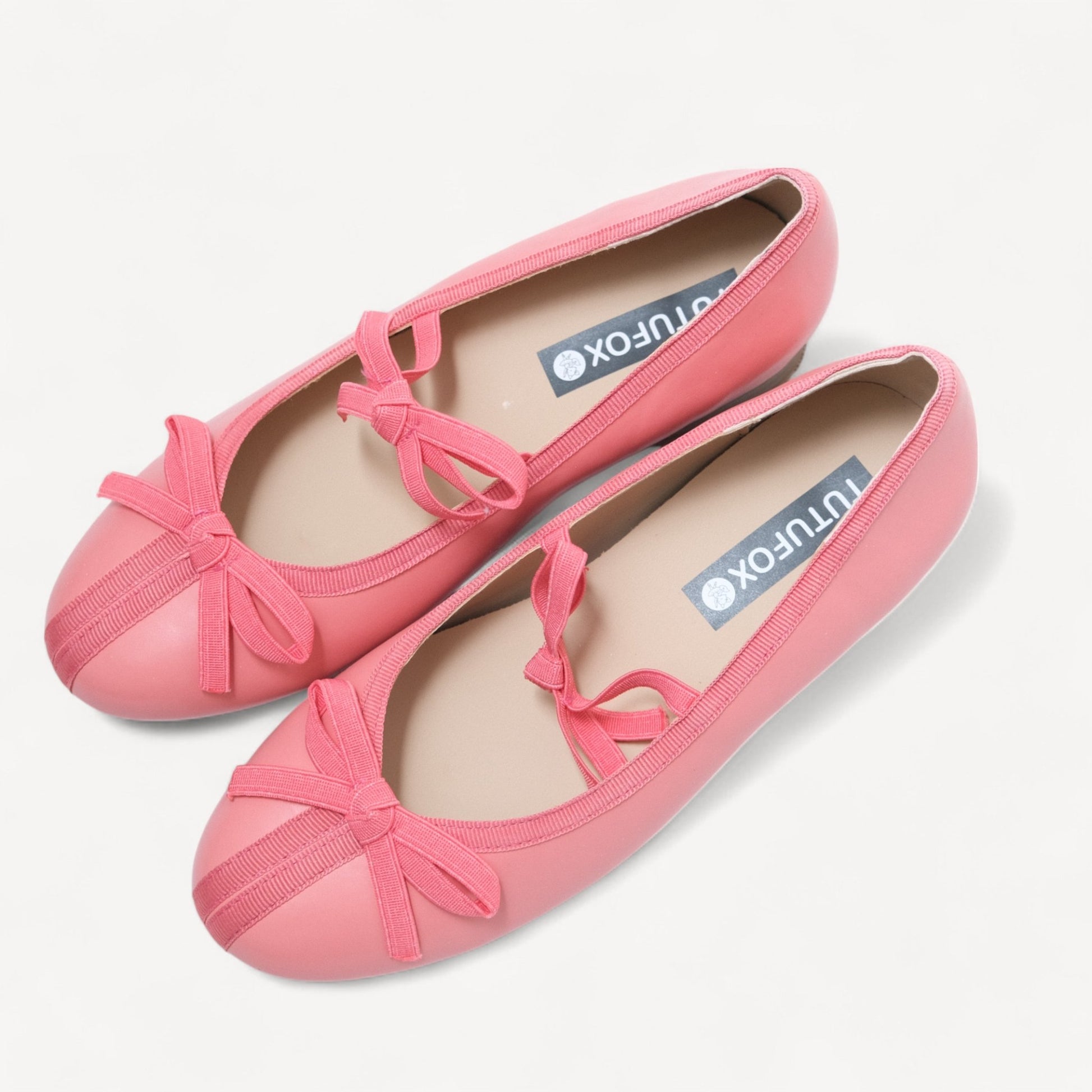 Pink Matte Almond Toe Ballet Flats - tutufox - shoes