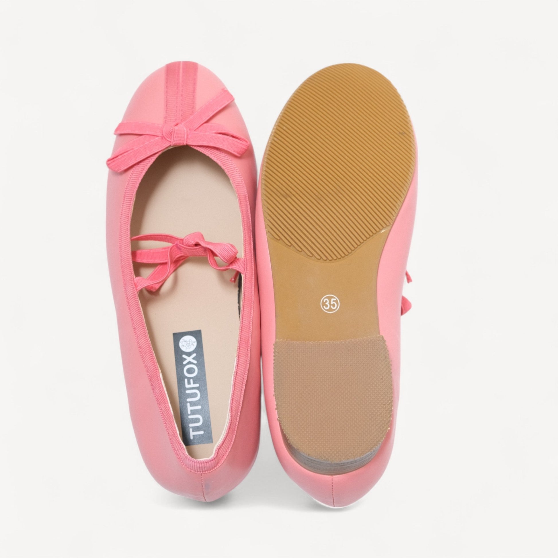 Pink Matte Almond Toe Ballet Flats - tutufox - shoes