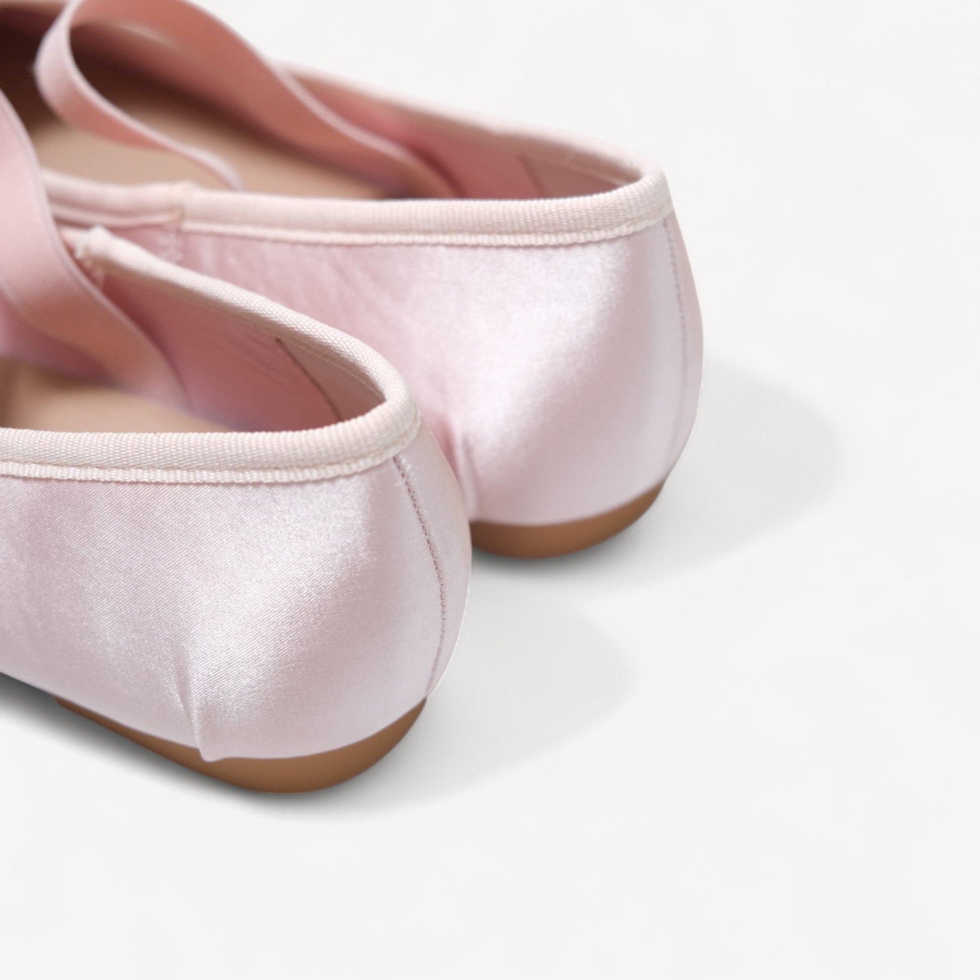 Pink Satin Ballet Bow Elastic Strap Flats - tutufox - shoes