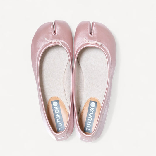 Pink Satin Soft Leather Round Toe Tabi - tutufox - tabis
