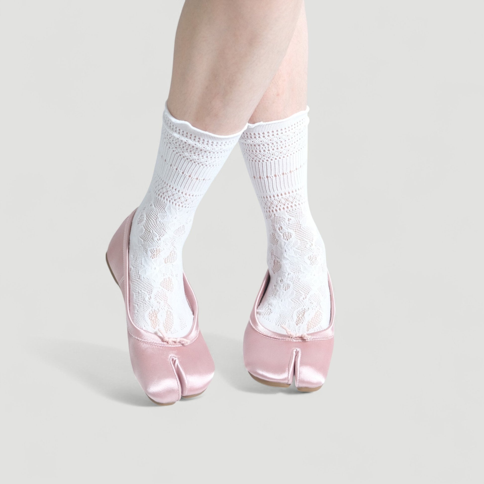 Pink Satin Soft Leather Round Toe Tabi - tutufox - tabis