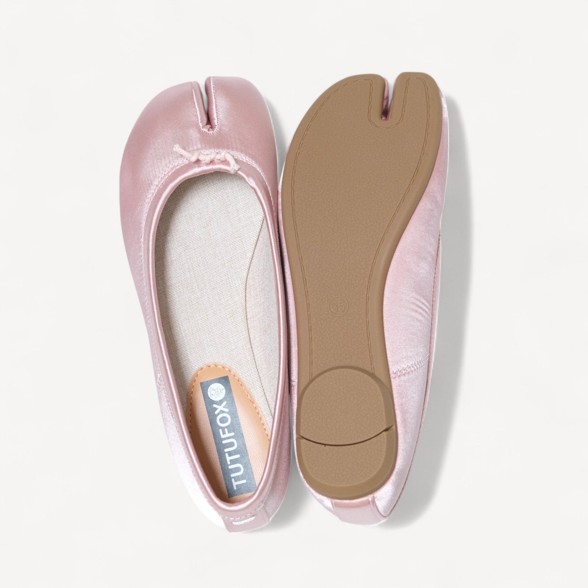 Pink Satin Soft Leather Round Toe Tabi - tutufox - tabis