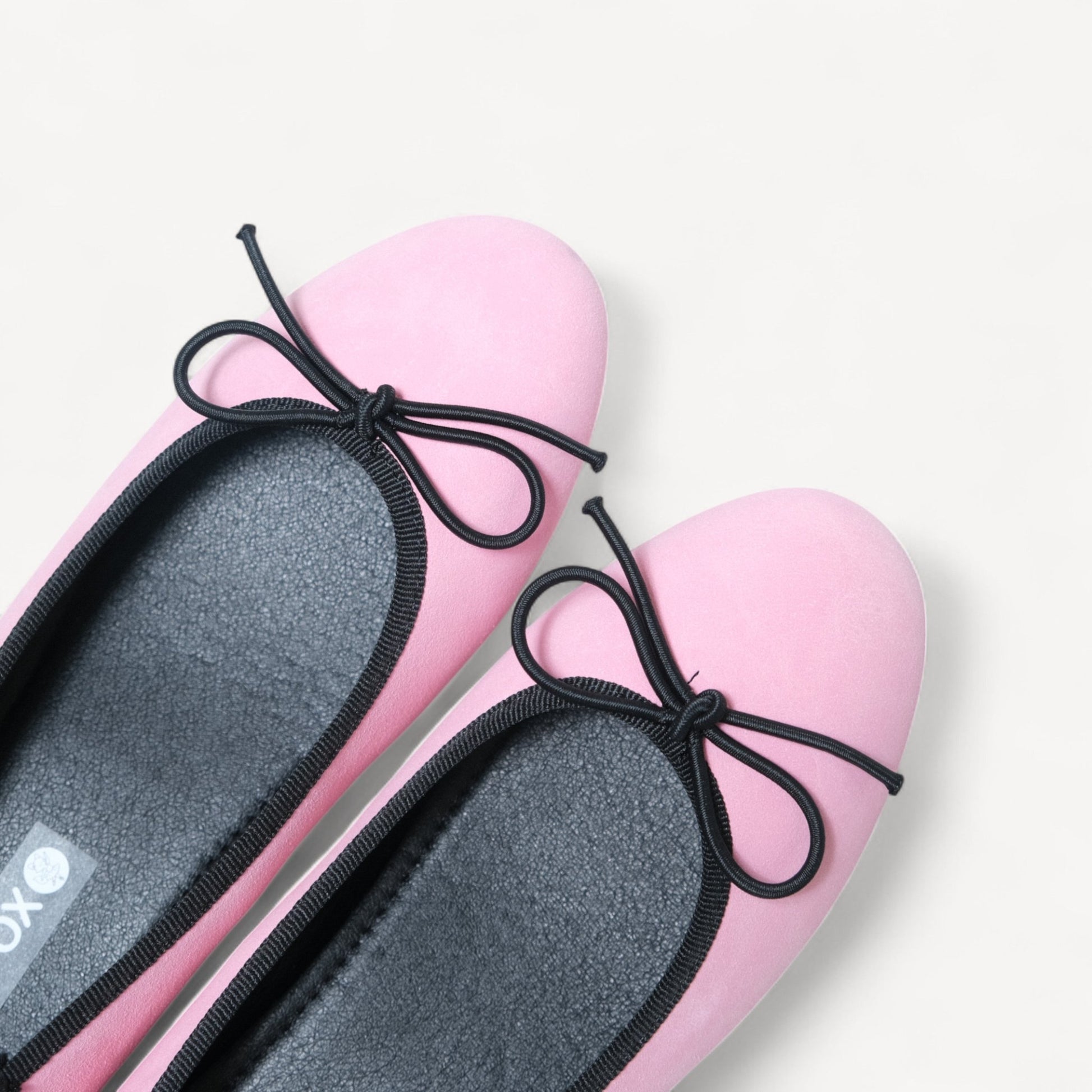 Pink Suede Bow Almond Toe Ballet Flats - tutufox - shoes