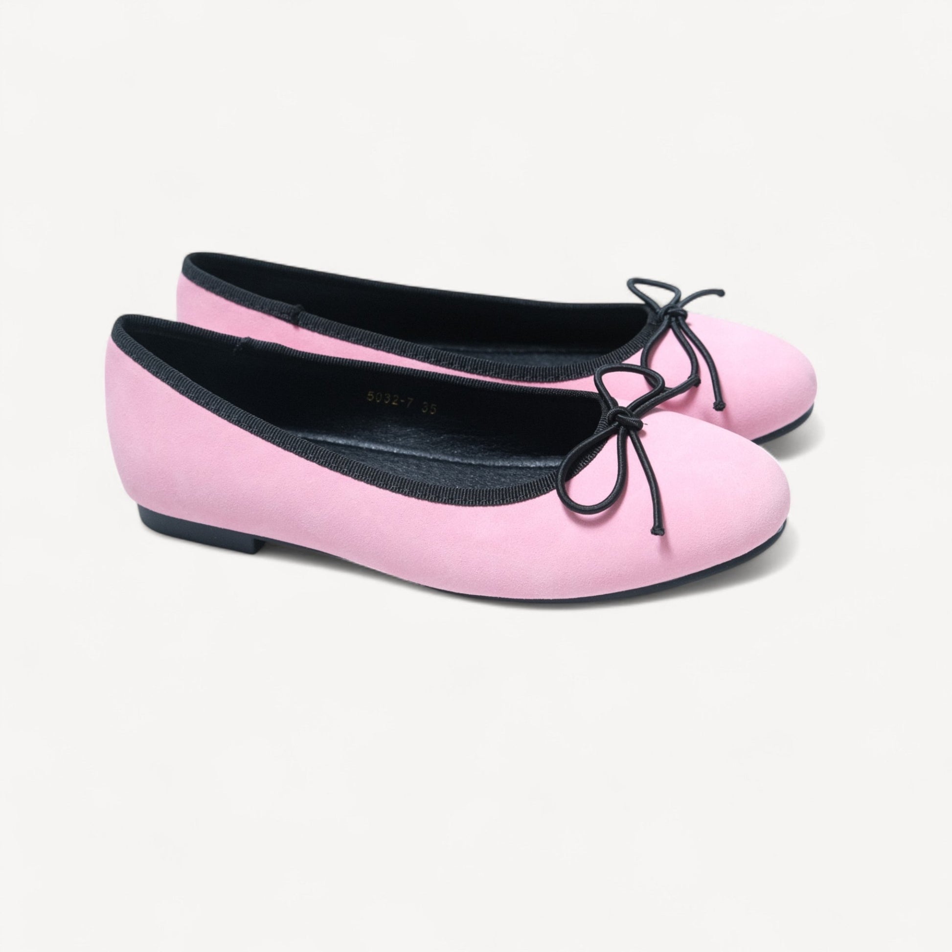 Pink Suede Bow Almond Toe Ballet Flats - tutufox - shoes