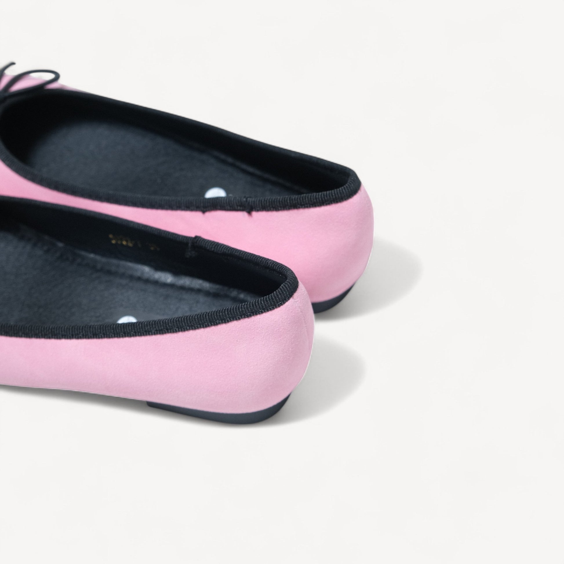 Pink Suede Bow Almond Toe Ballet Flats - tutufox - shoes