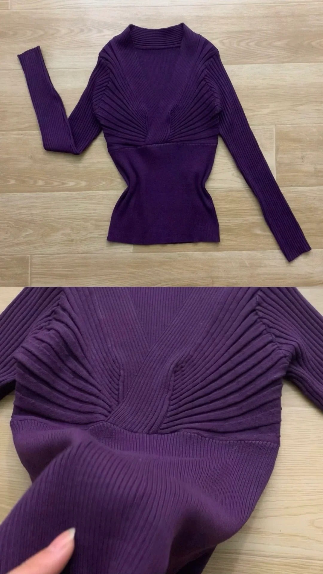 Purple Knit Long Sleeve Top and Black Maxi Skirt with Purple Floral Print Y2K Two Pieces Sets - tutufox -