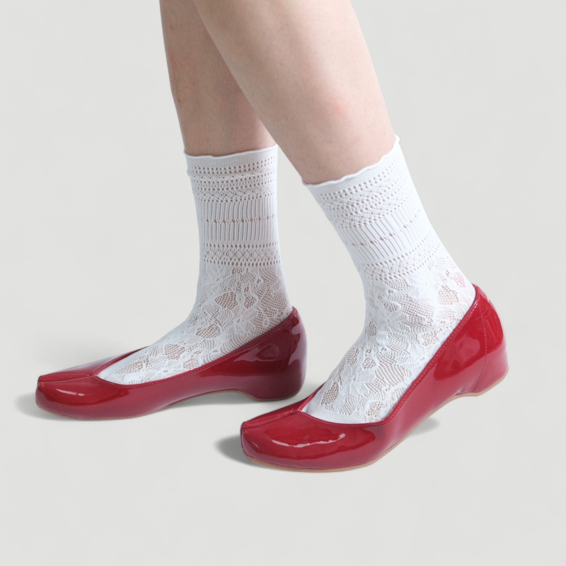 Red Patent Soft Leather Pointed Split Toe Tabi - tutufox - tabis