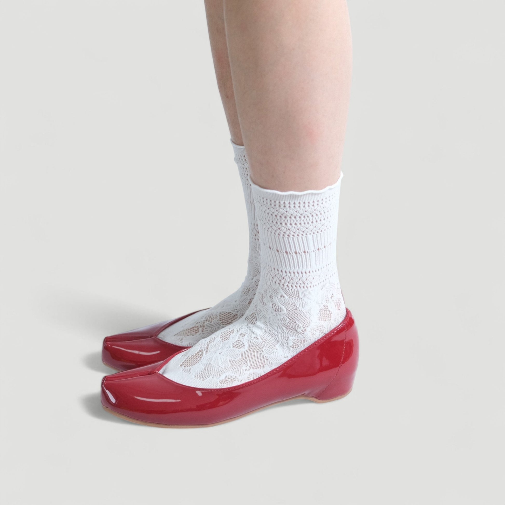 Red Patent Soft Leather Pointed Split Toe Tabi - tutufox - tabis