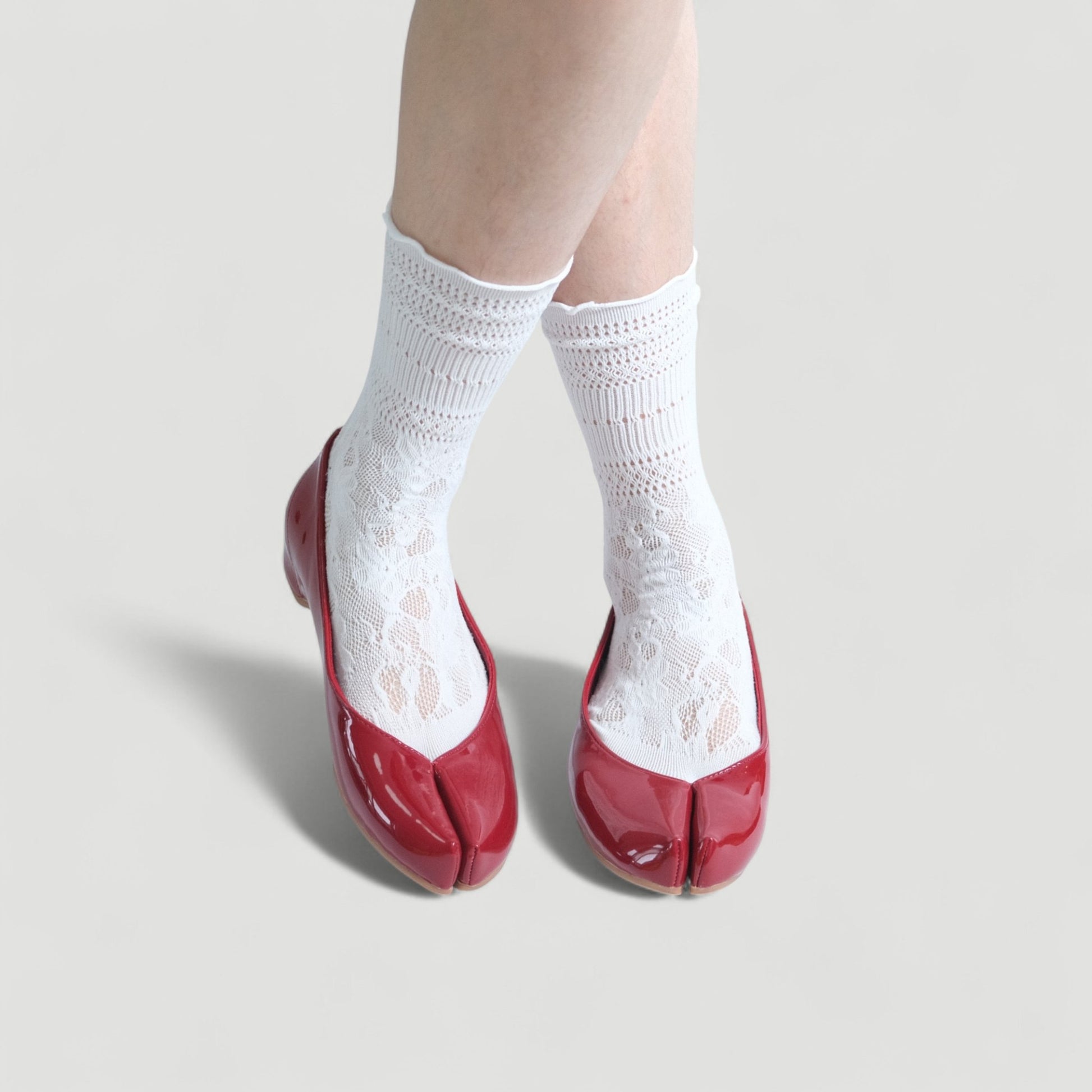 Red Patent Soft Leather Pointed Split Toe Tabi - tutufox - tabis