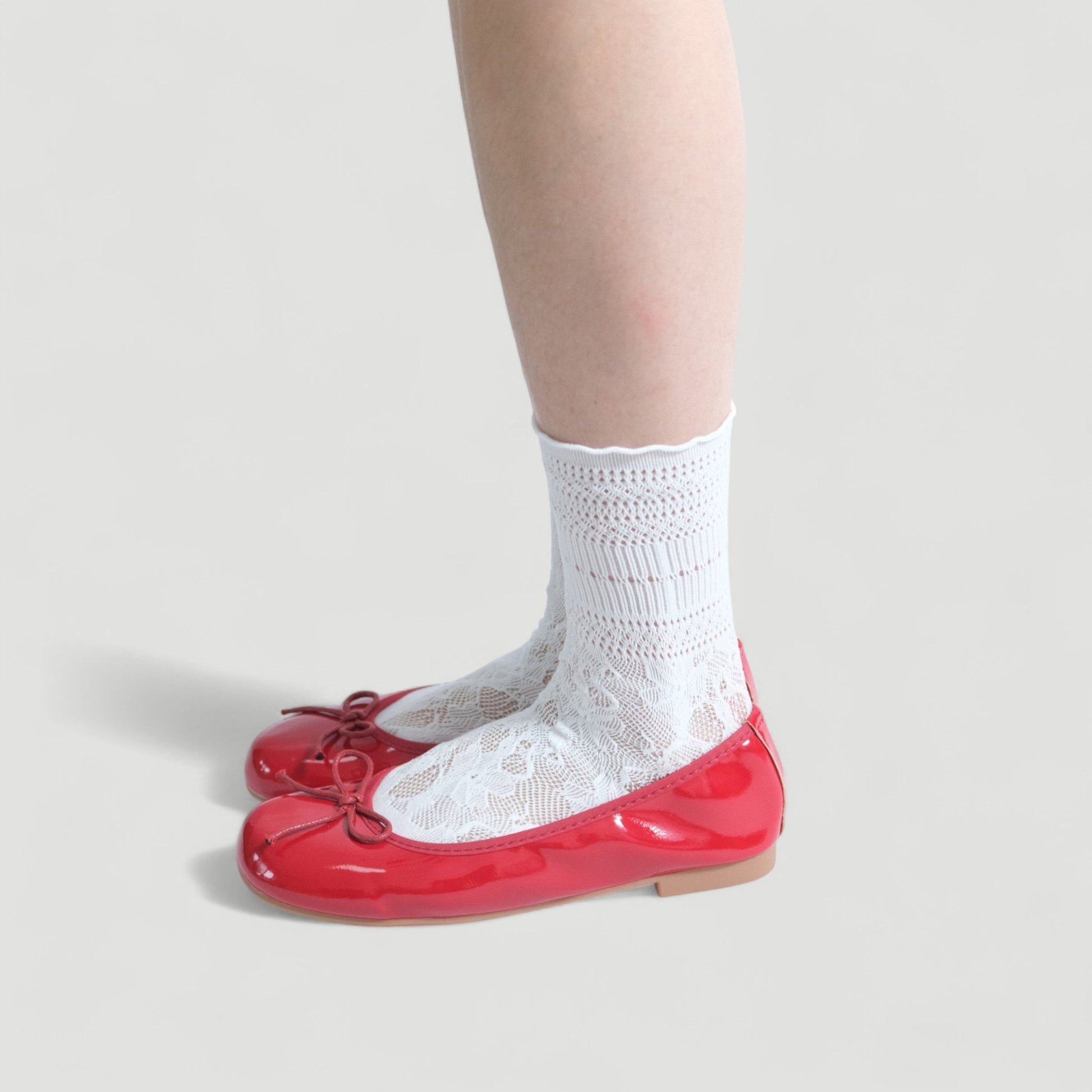 Red Soft Leather Elastic Back Ballet Flats - tutufox - shoes