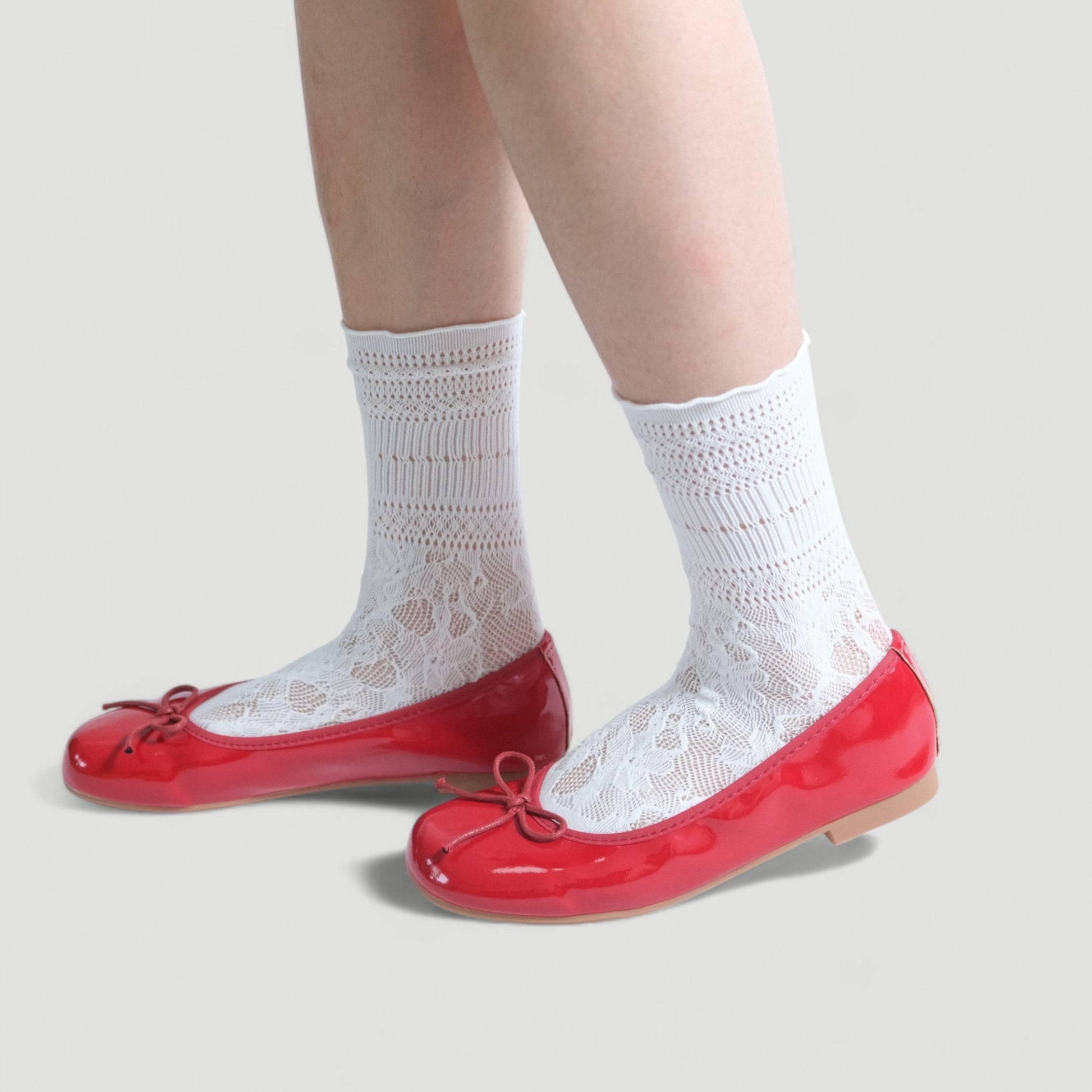 Red Soft Leather Elastic Back Ballet Flats - tutufox - shoes