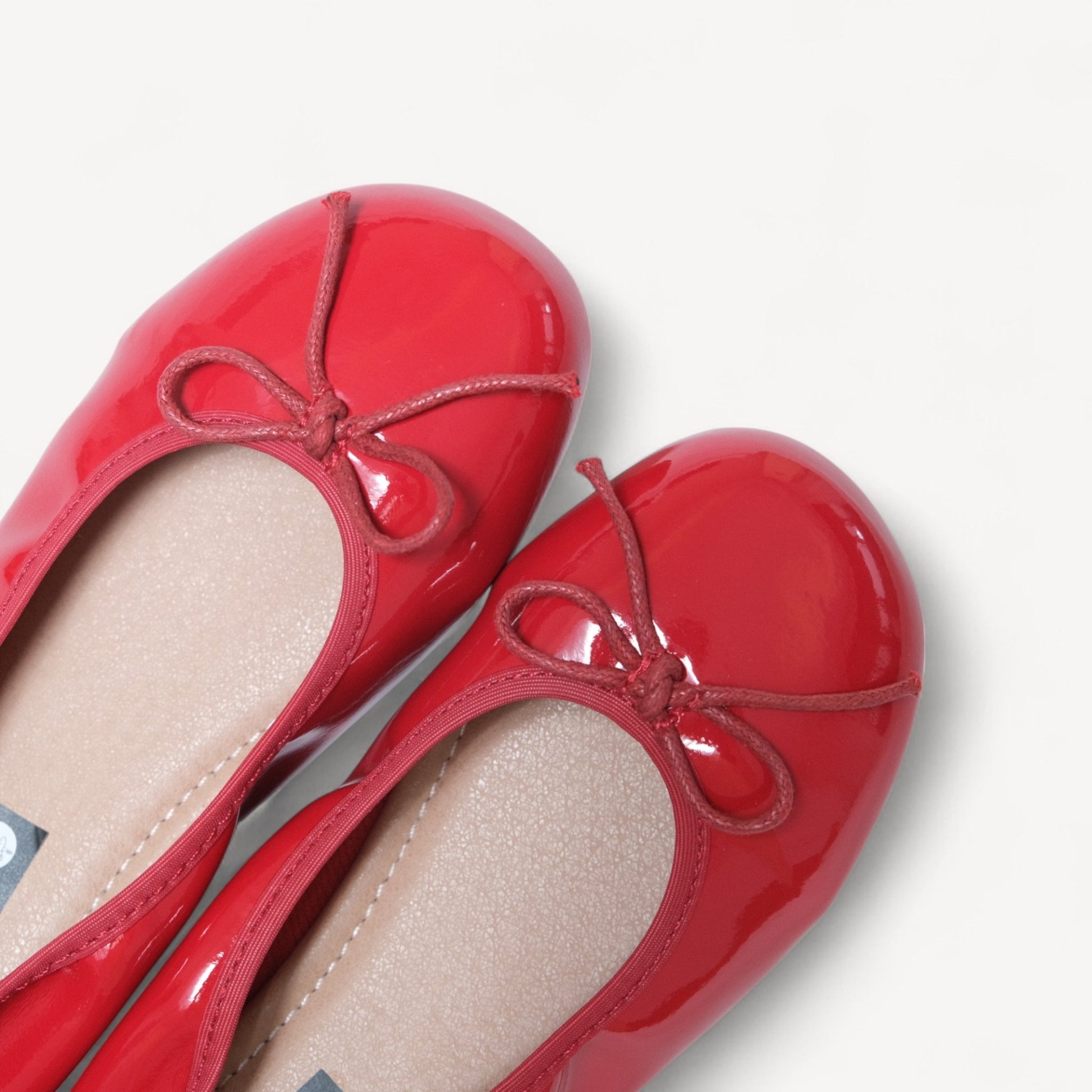 Red Soft Leather Elastic Back Ballet Flats - tutufox - shoes