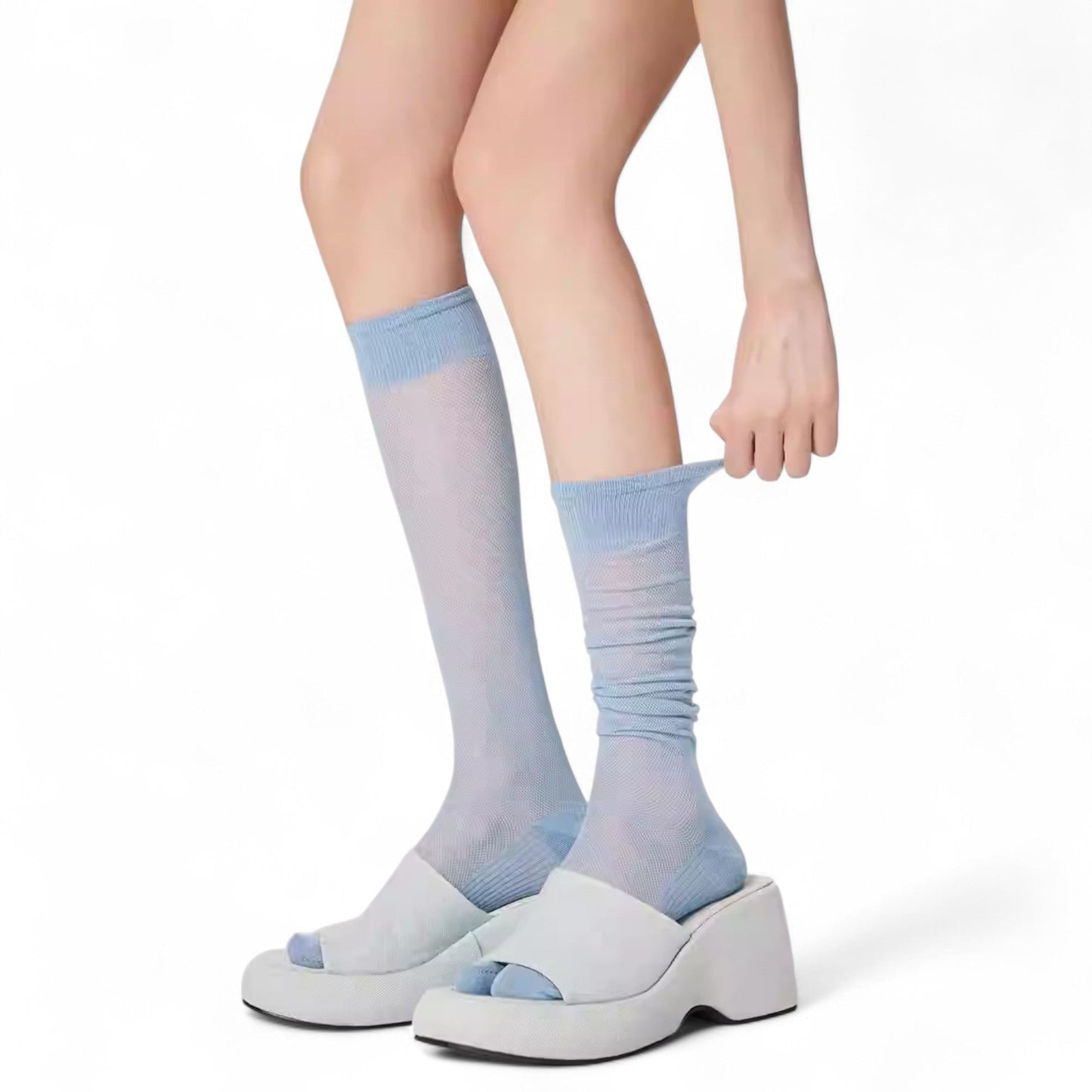 Sheer Long Tabi Socks - tutufox -
