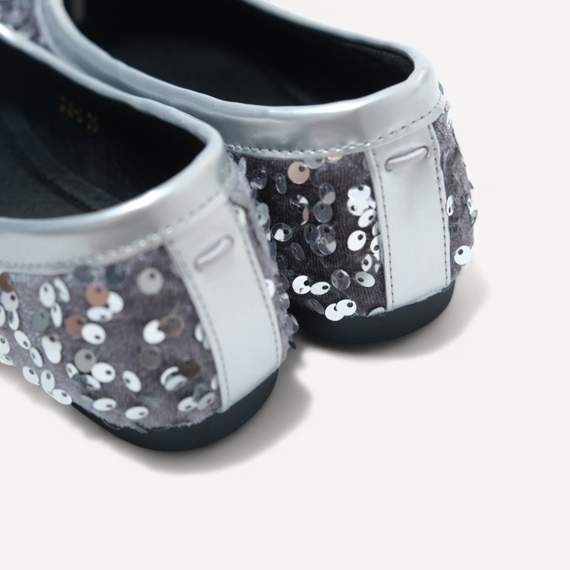 Silver Glitter Split Toe Ballet Flats Tabi - tutufox - tabis