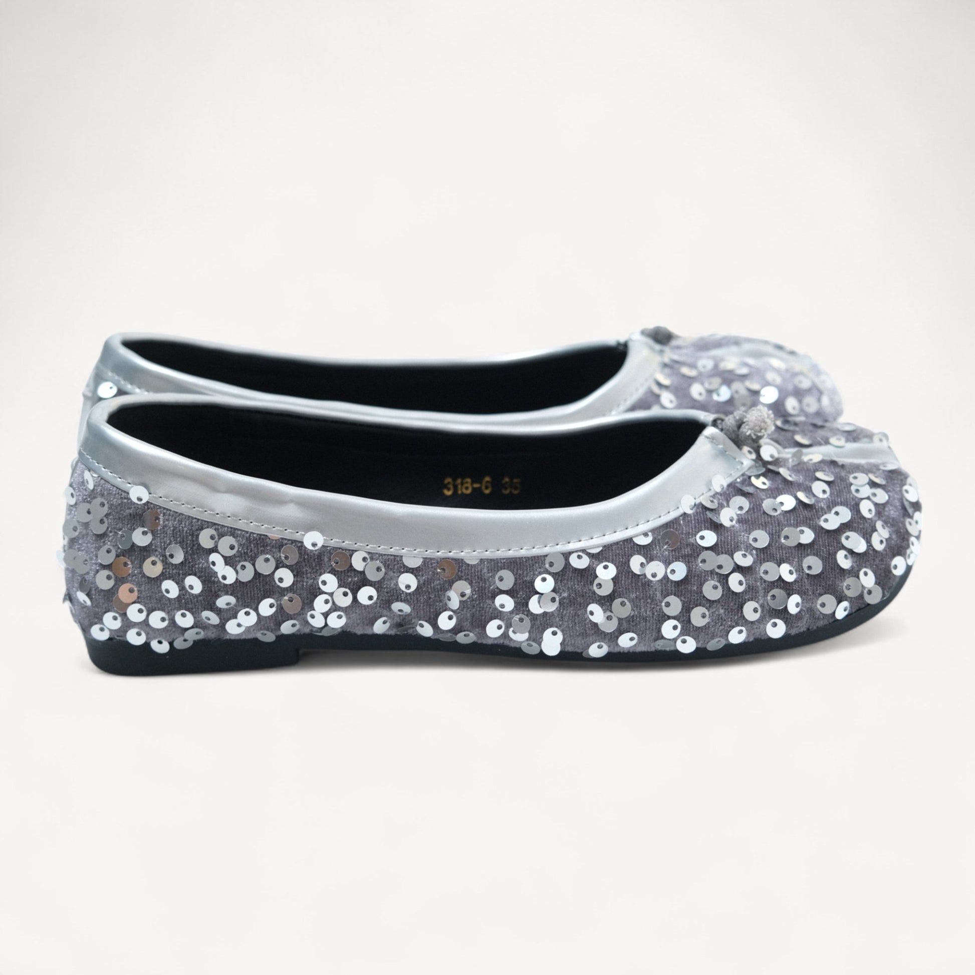 Silver Glitter Split Toe Ballet Flats Tabi - tutufox - tabis