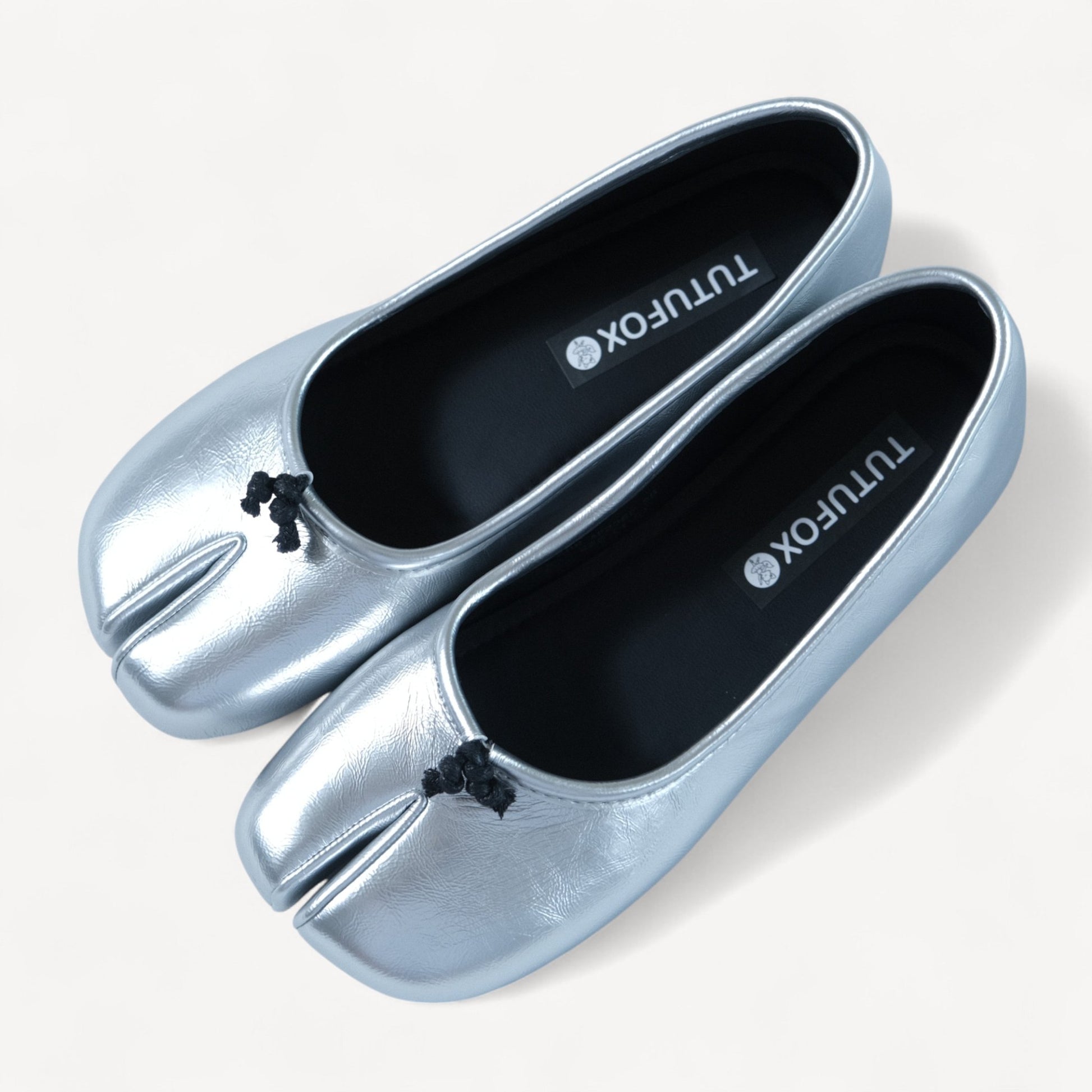 Silver Glossy Split Toe Ballet Tabi - tutufox - tabis