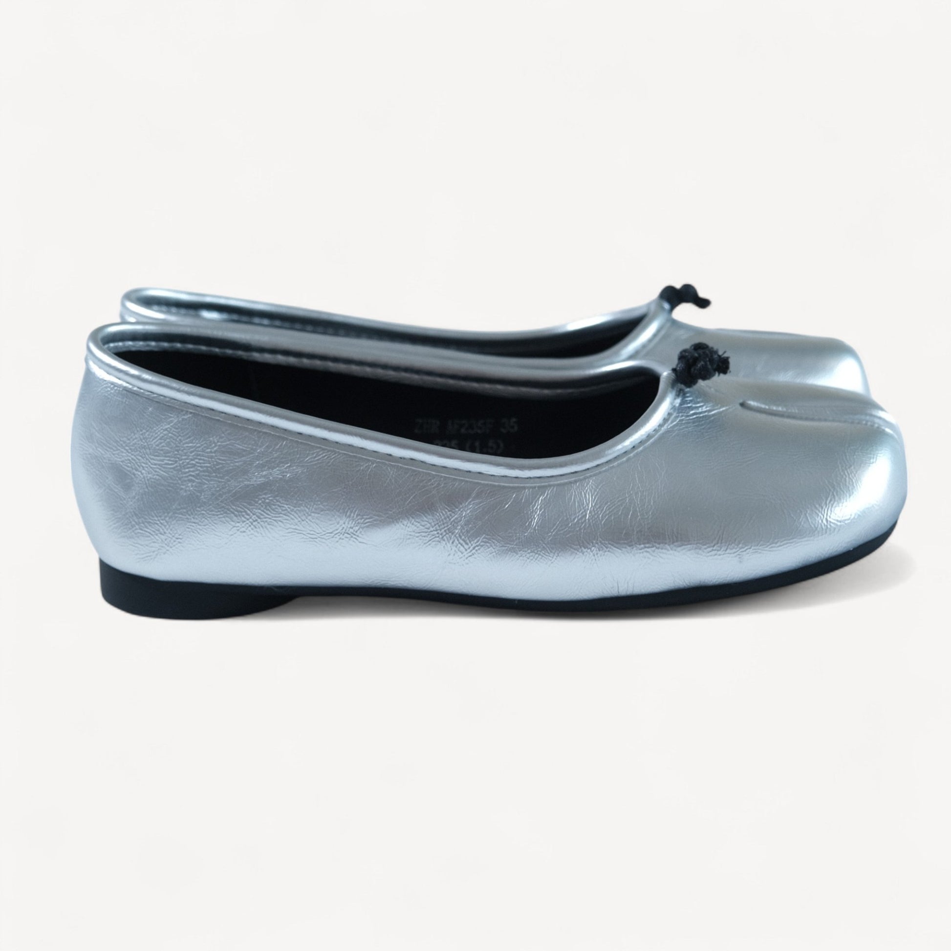 Silver Glossy Split Toe Ballet Tabi - tutufox - tabis