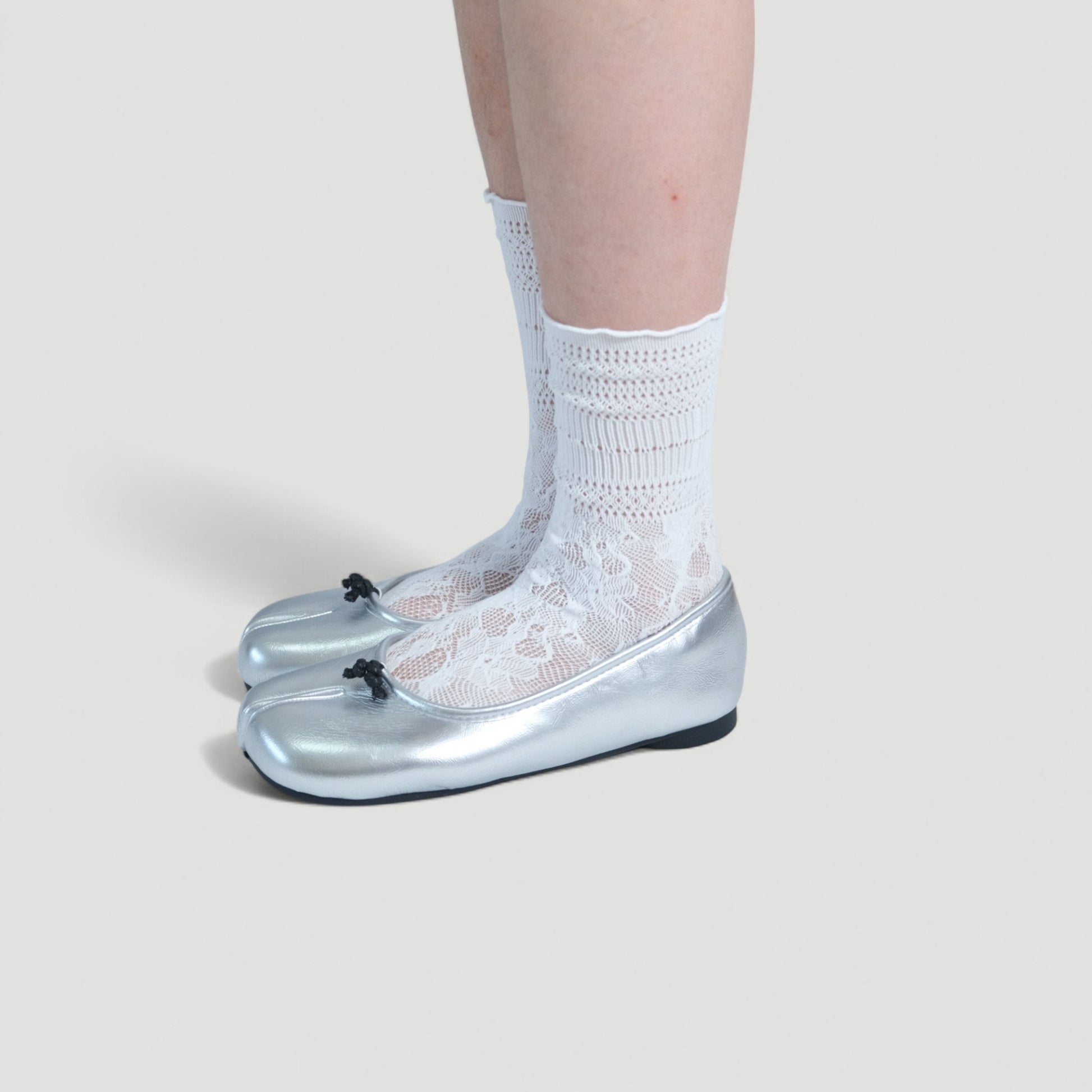 Silver Glossy Split Toe Ballet Tabi - tutufox - tabis