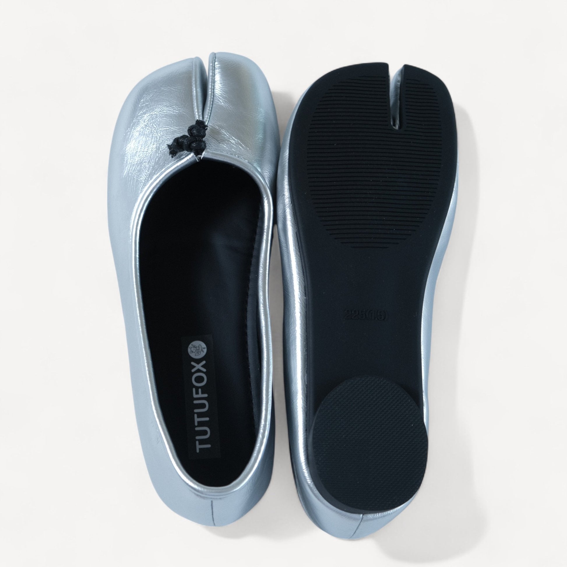 Silver Glossy Split Toe Ballet Tabi - tutufox - tabis