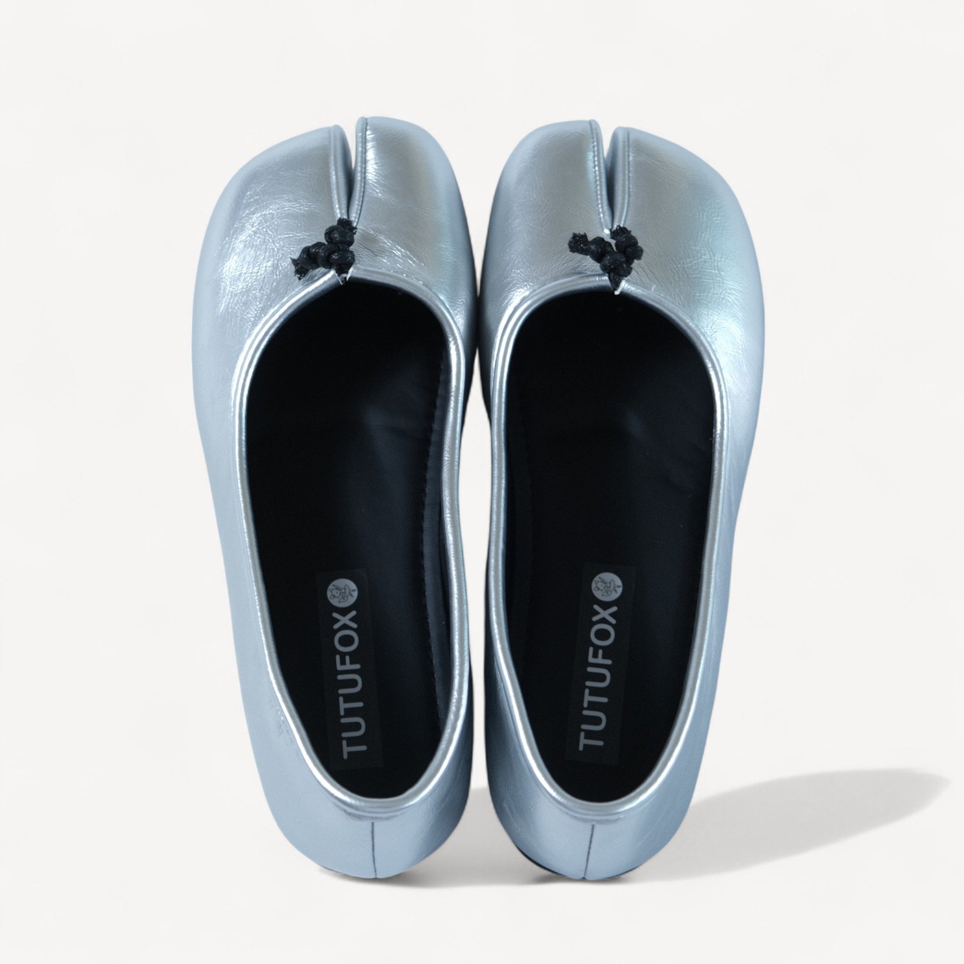 Silver Glossy Split Toe Ballet Tabi - tutufox - tabis
