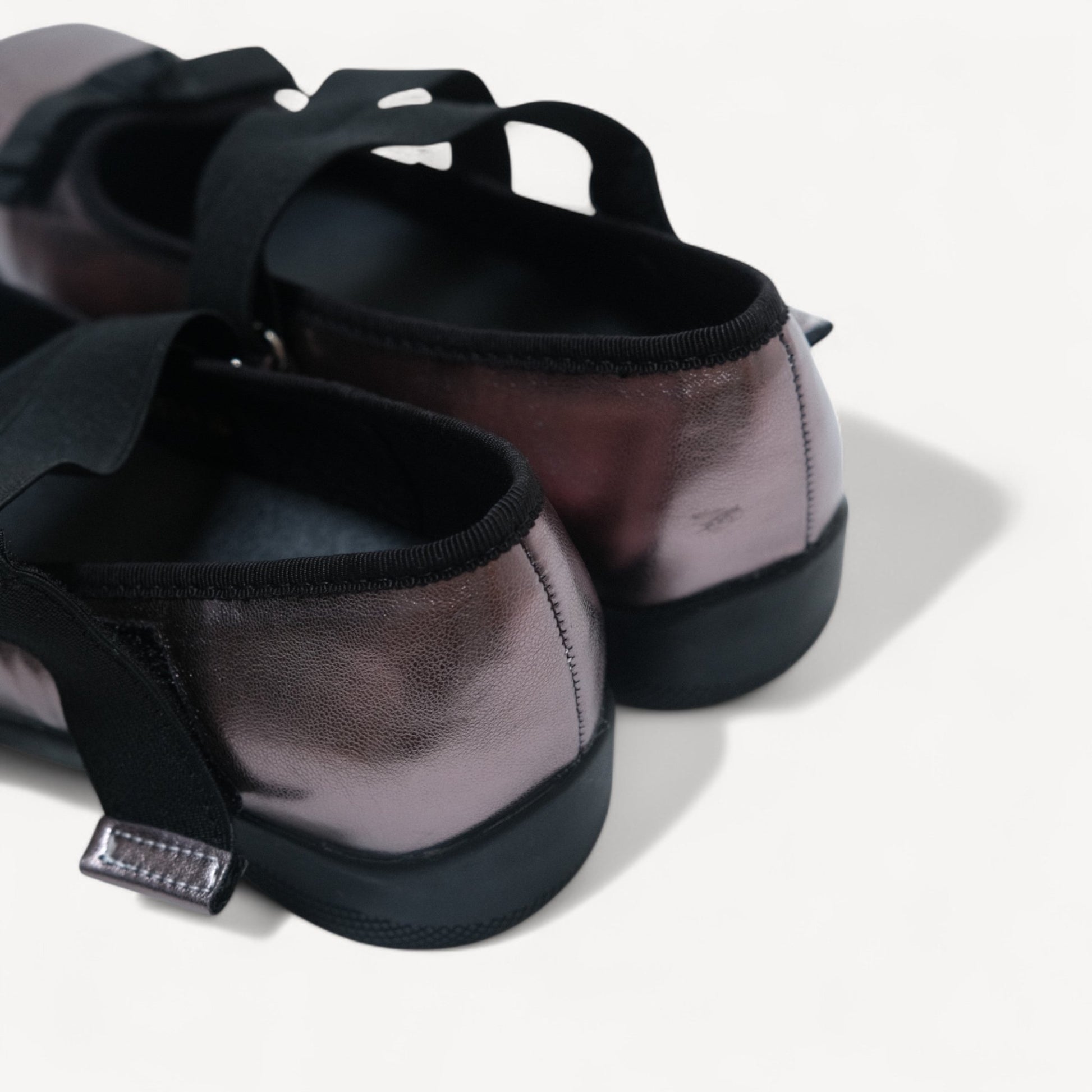 Silver Grey Soft Leather Square Toe Balletsneaker Flats - tutufox - shoes