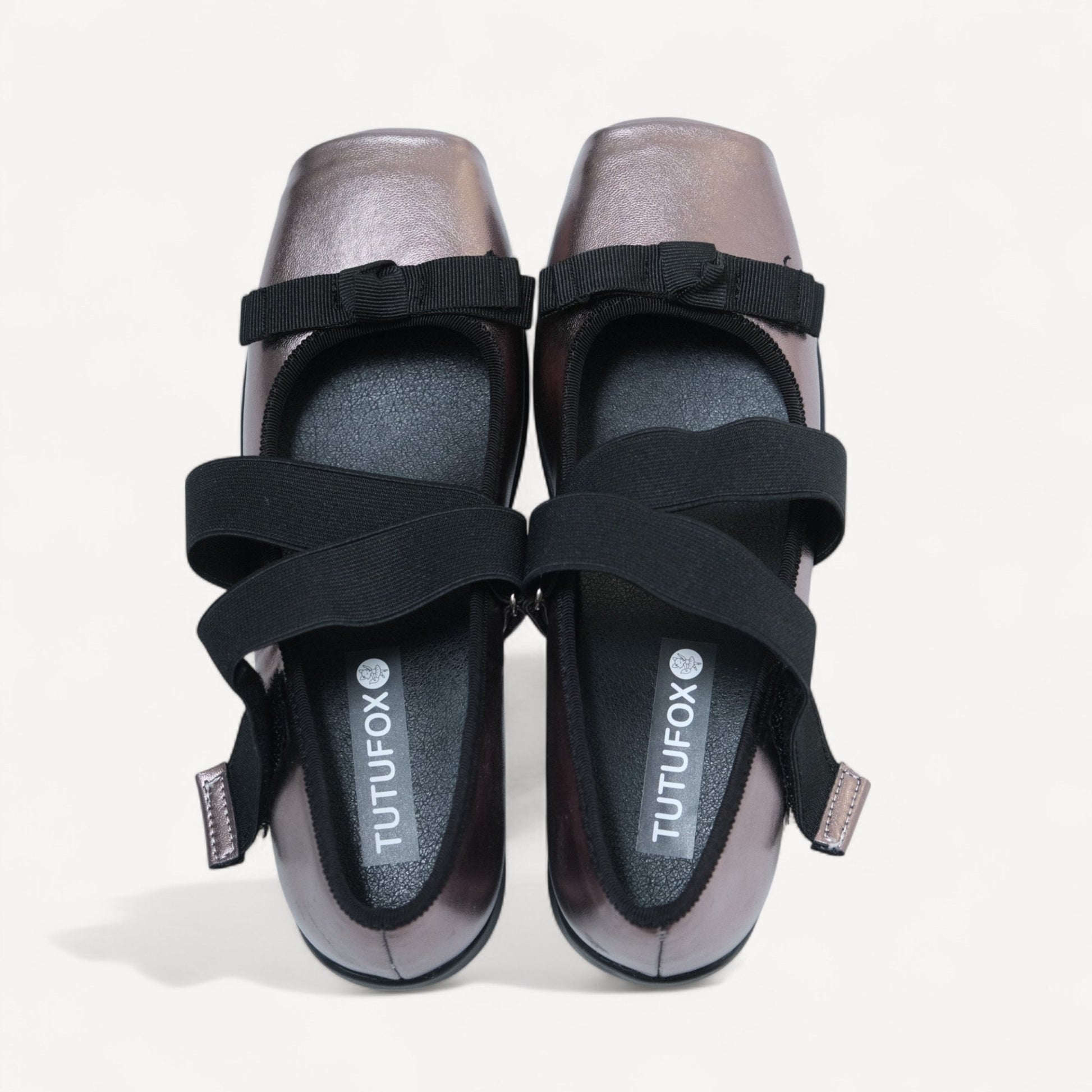 Silver Grey Soft Leather Square Toe Balletsneaker Flats - tutufox - shoes