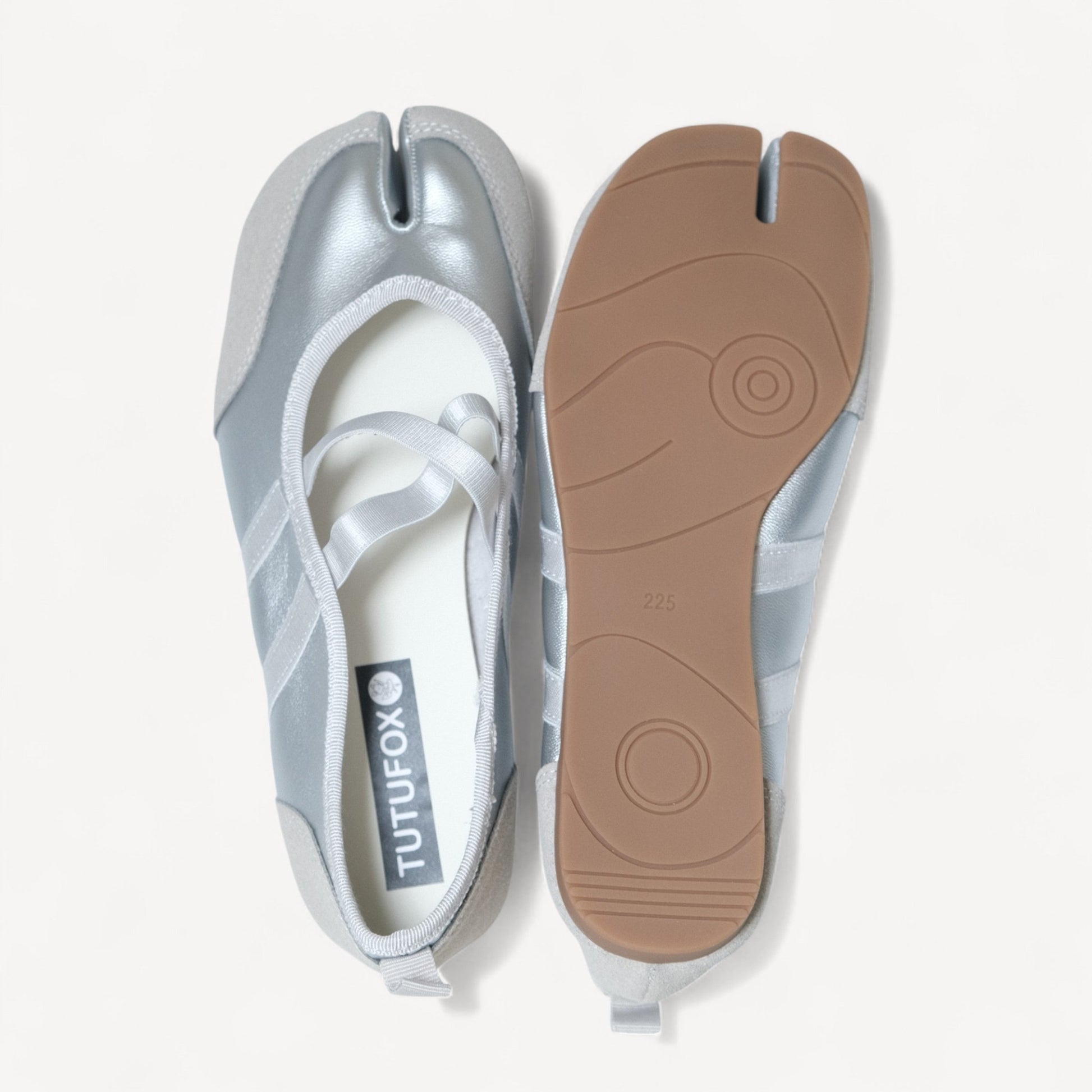 Silver Grey Sporty Split Toe Ballet Tabi - tutufox - tabis
