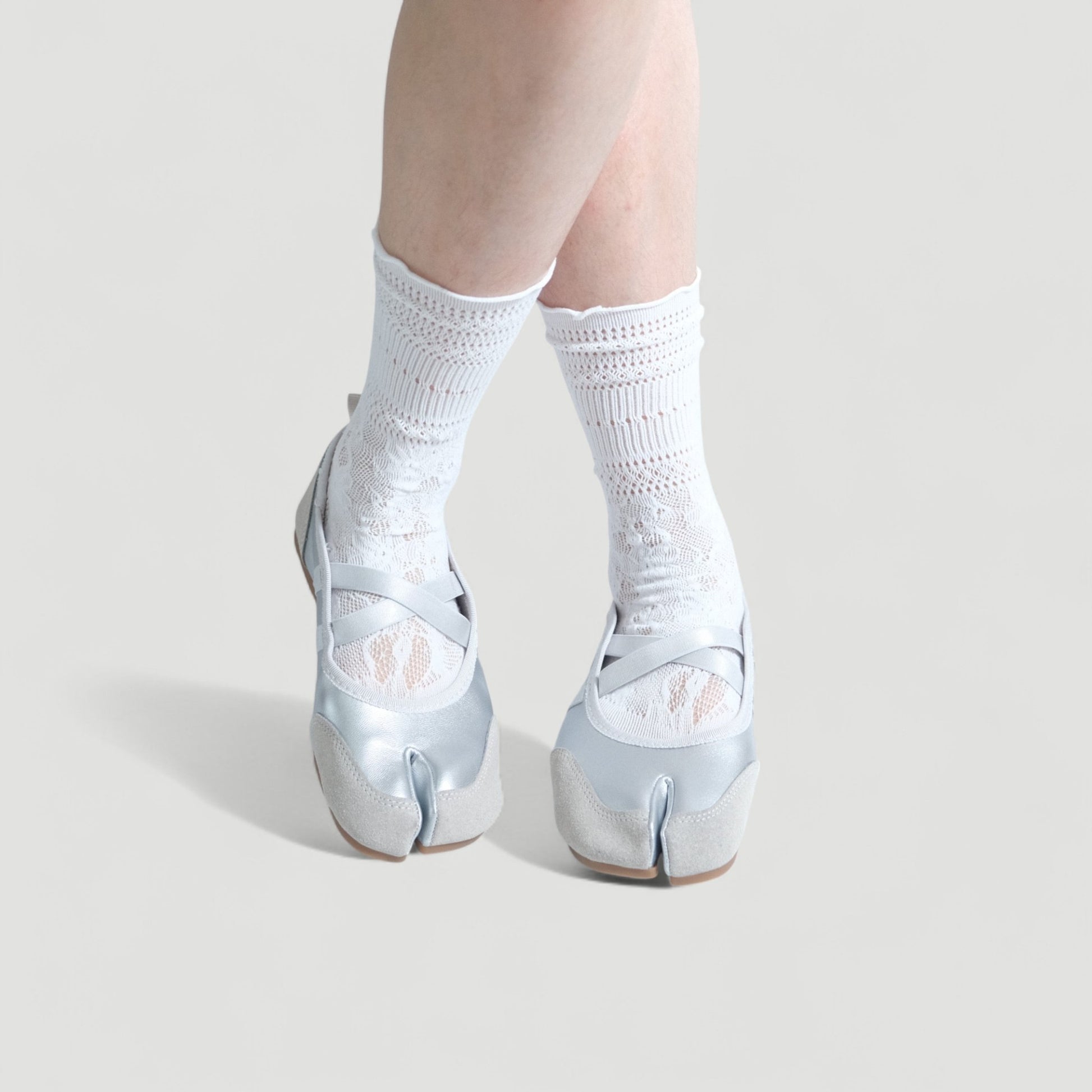 Silver Grey Sporty Split Toe Ballet Tabi - tutufox - tabis