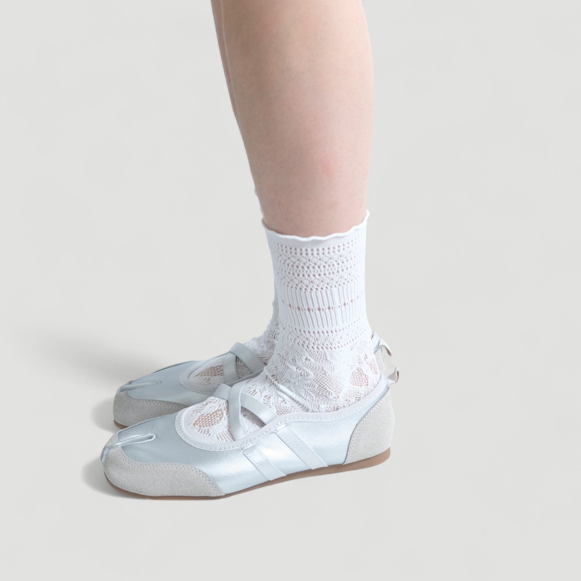 Silver Grey Sporty Split Toe Ballet Tabi - tutufox - tabis