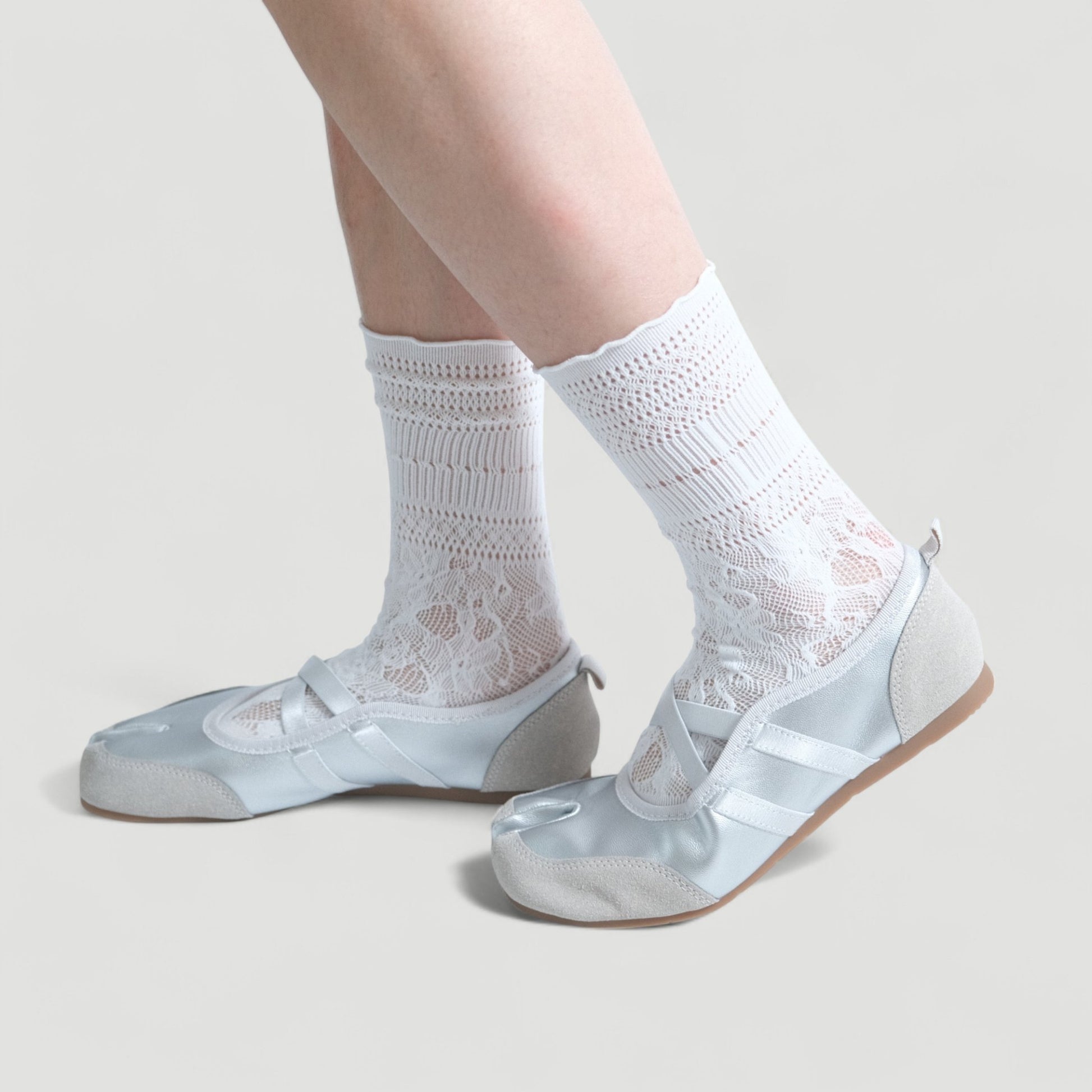 Silver Grey Sporty Split Toe Ballet Tabi - tutufox - tabis