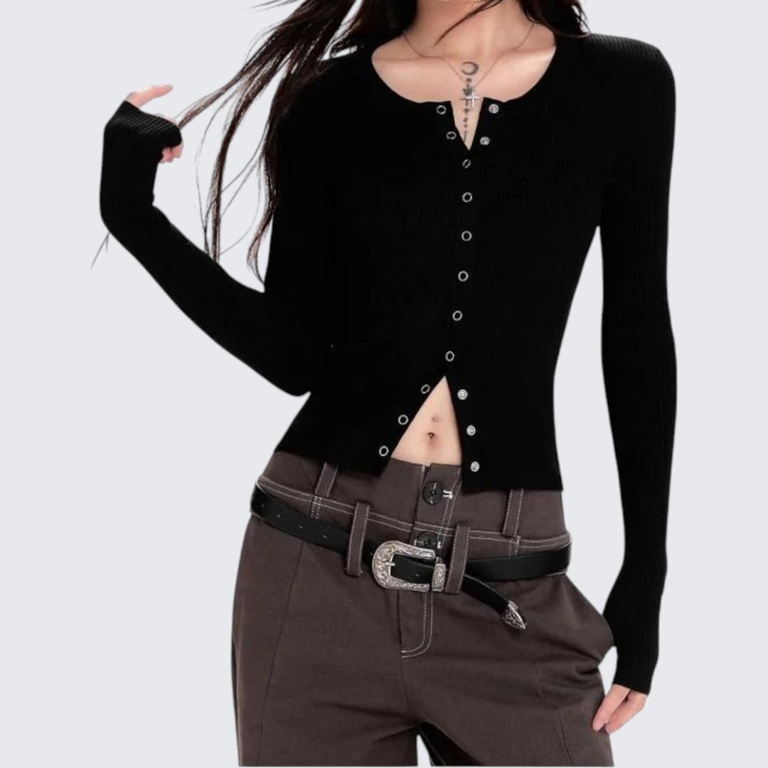 Spring & Autumn White Long-Sleeve Knitted Cardigan