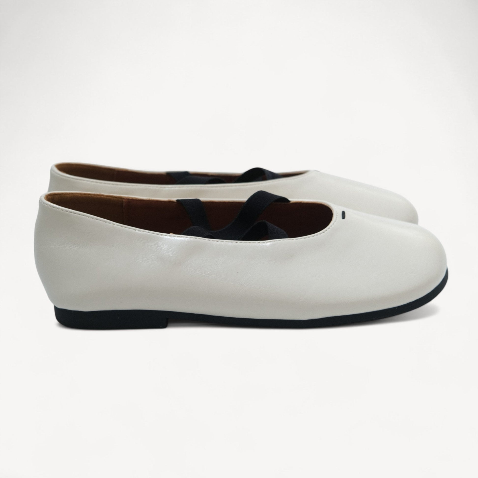 White Cross Strap Ballet Flats - tutufox - shoes