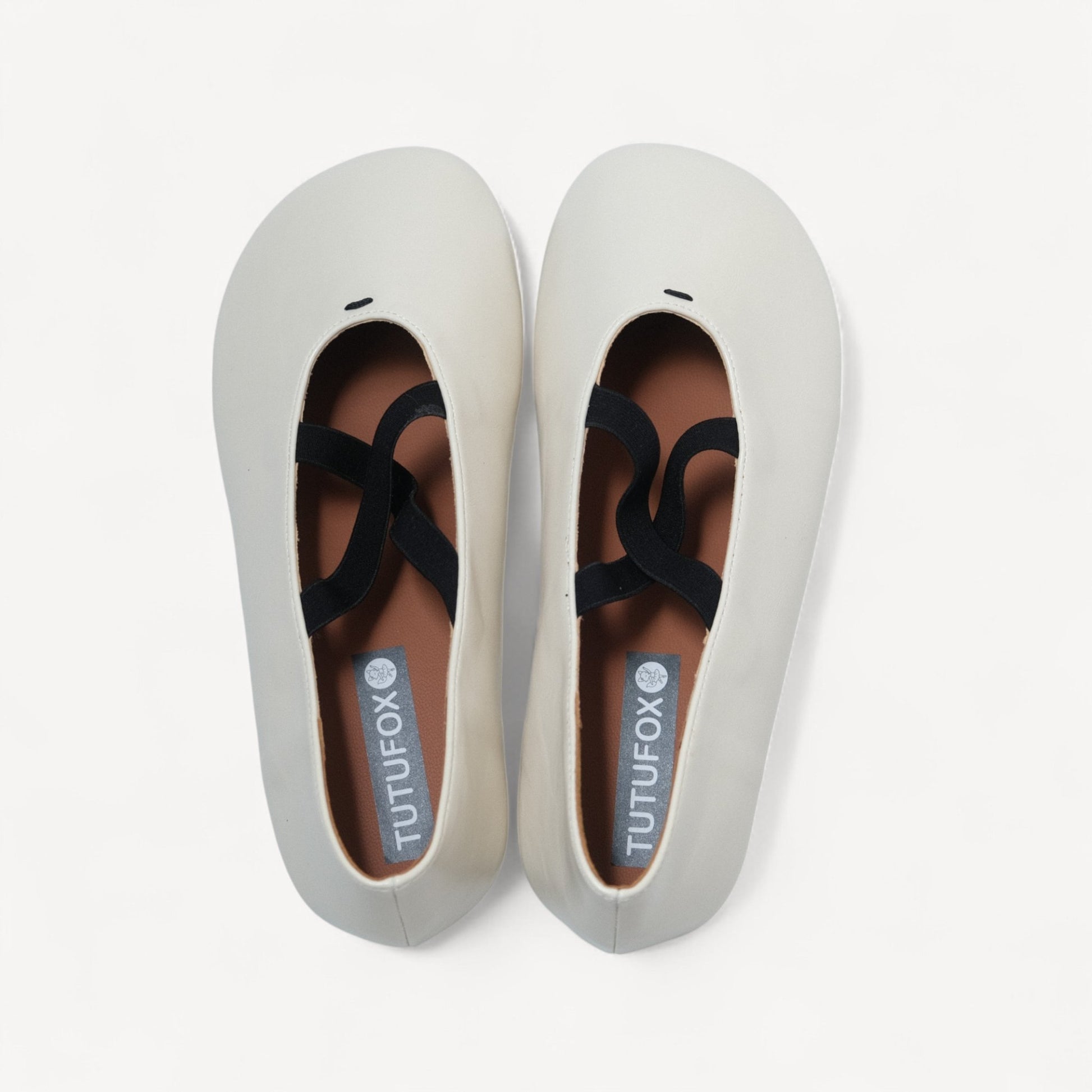 White Cross Strap Ballet Flats - tutufox - shoes