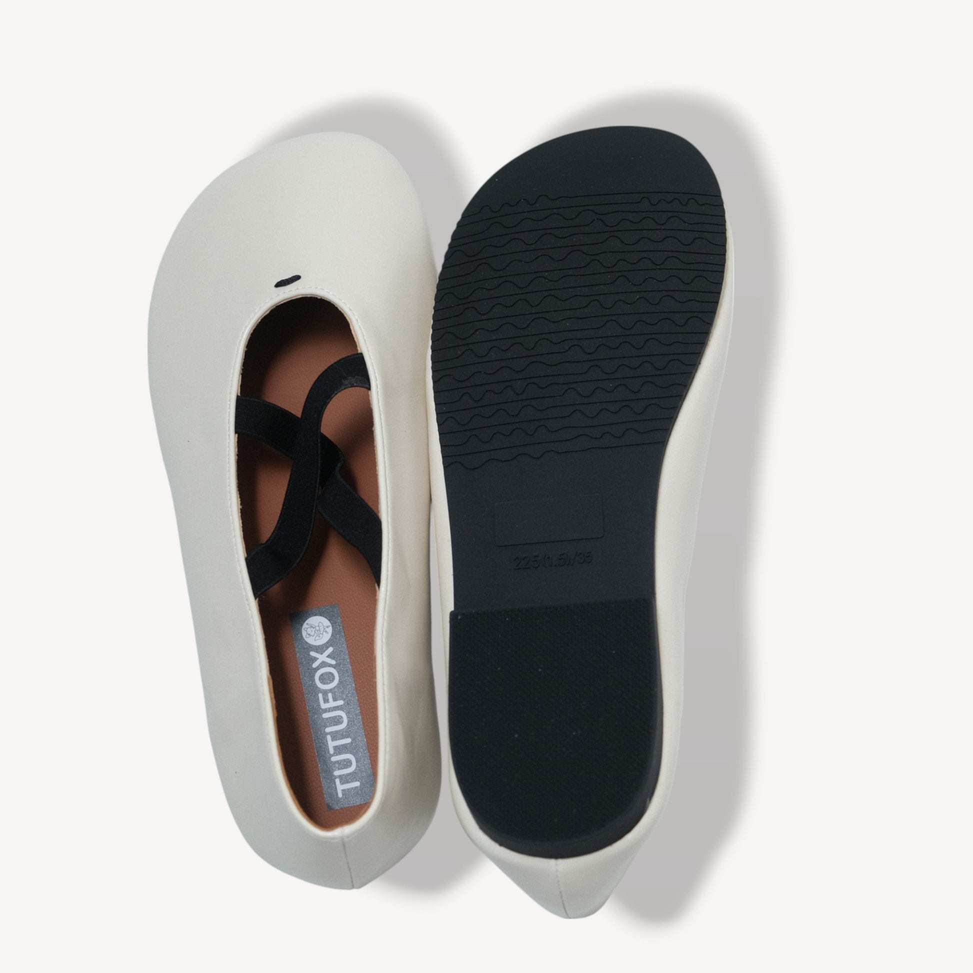 White Cross Strap Ballet Flats - tutufox - shoes