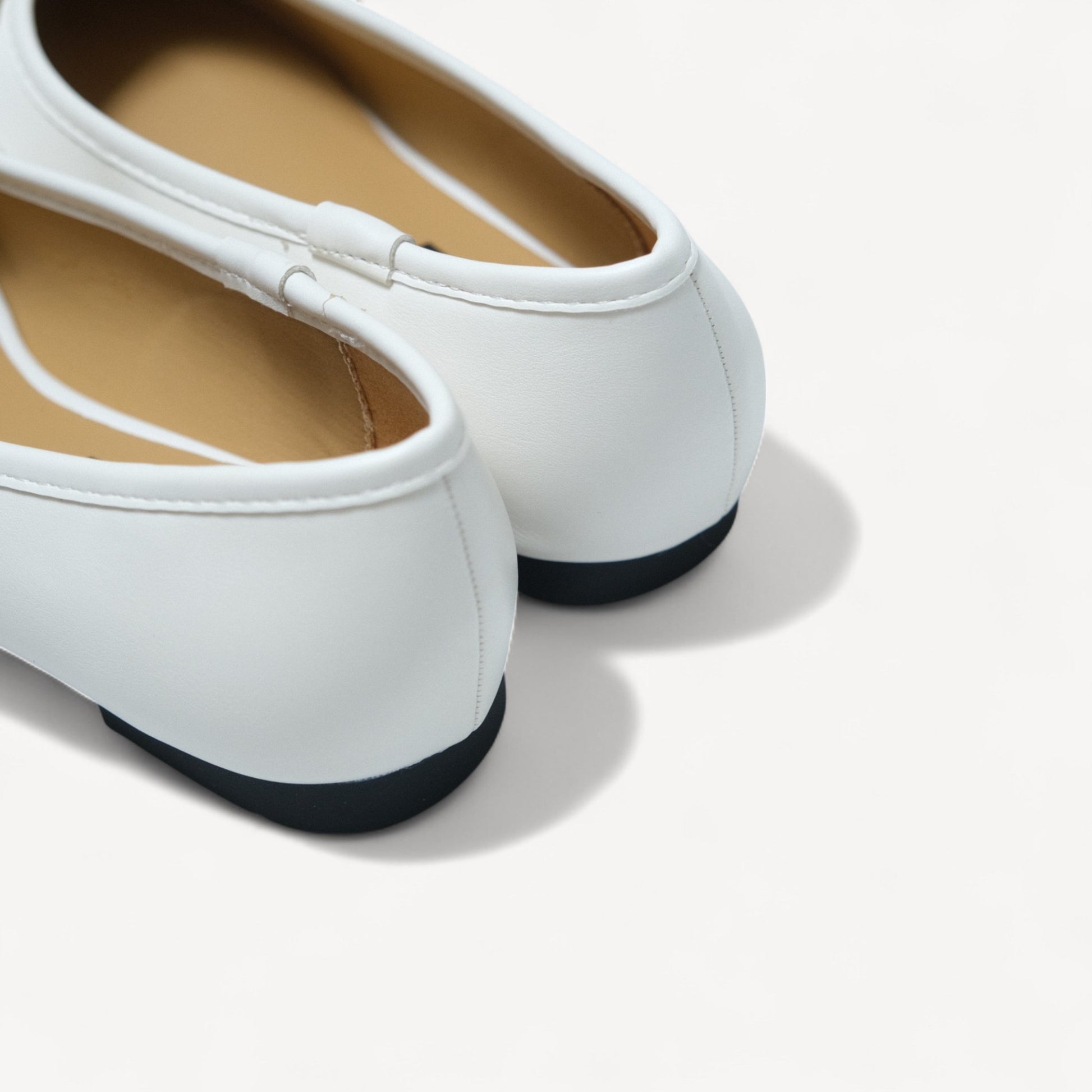 White Leopard Print Almond Toe Ballet Flats - tutufox - shoes