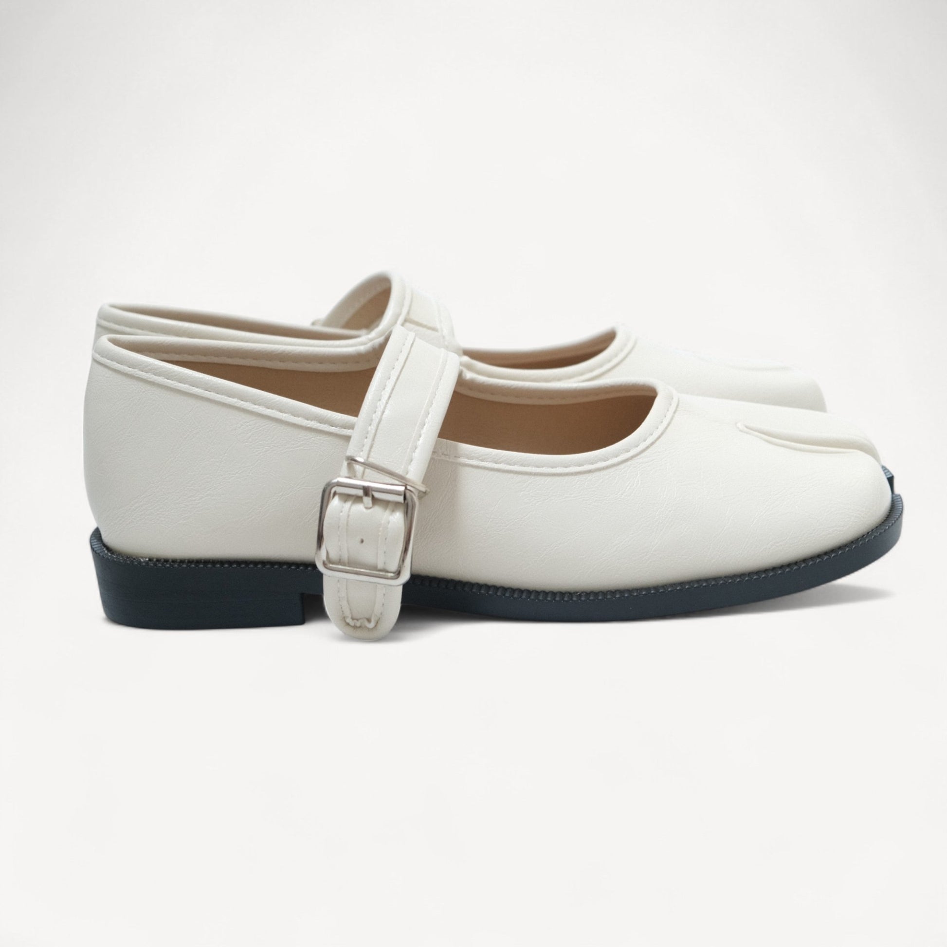 White Mary Jane Soft Split Toe Flats Tabi - tutufox - tabis