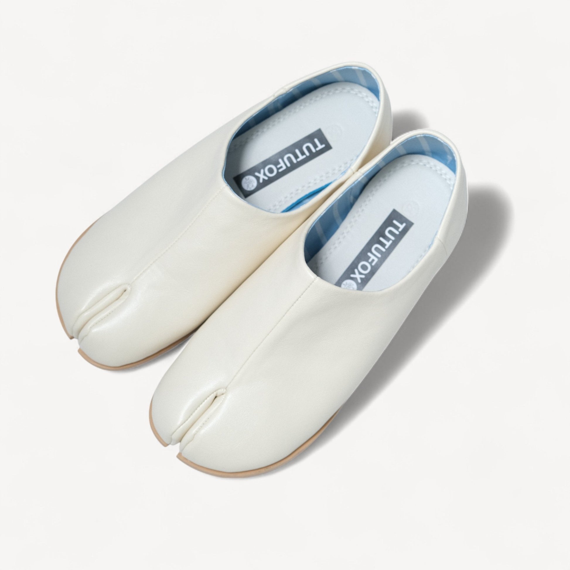 White Matte Soft Leather Round Toe Tabi - tutufox - tabis