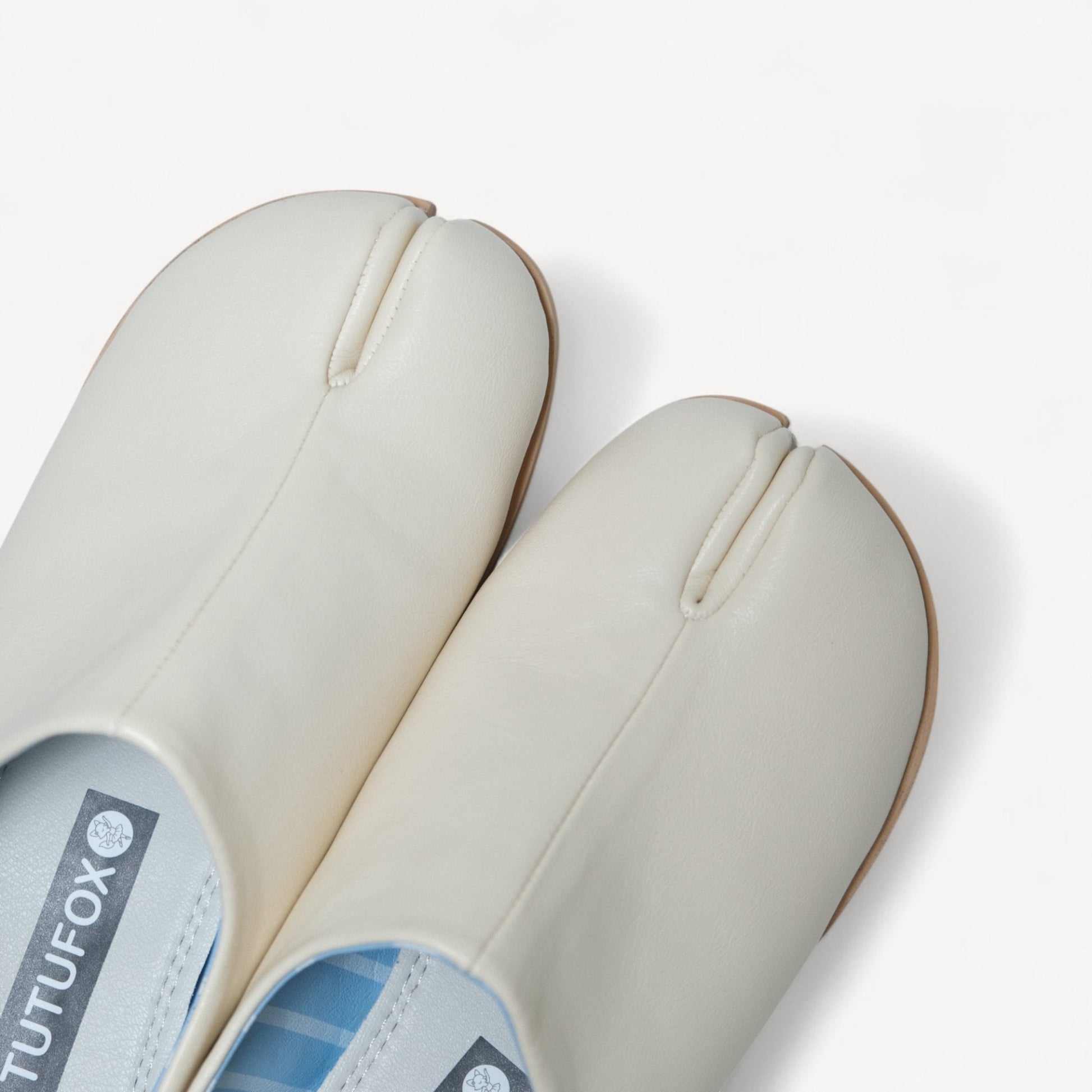 White Matte Soft Leather Round Toe Tabi - tutufox - tabis