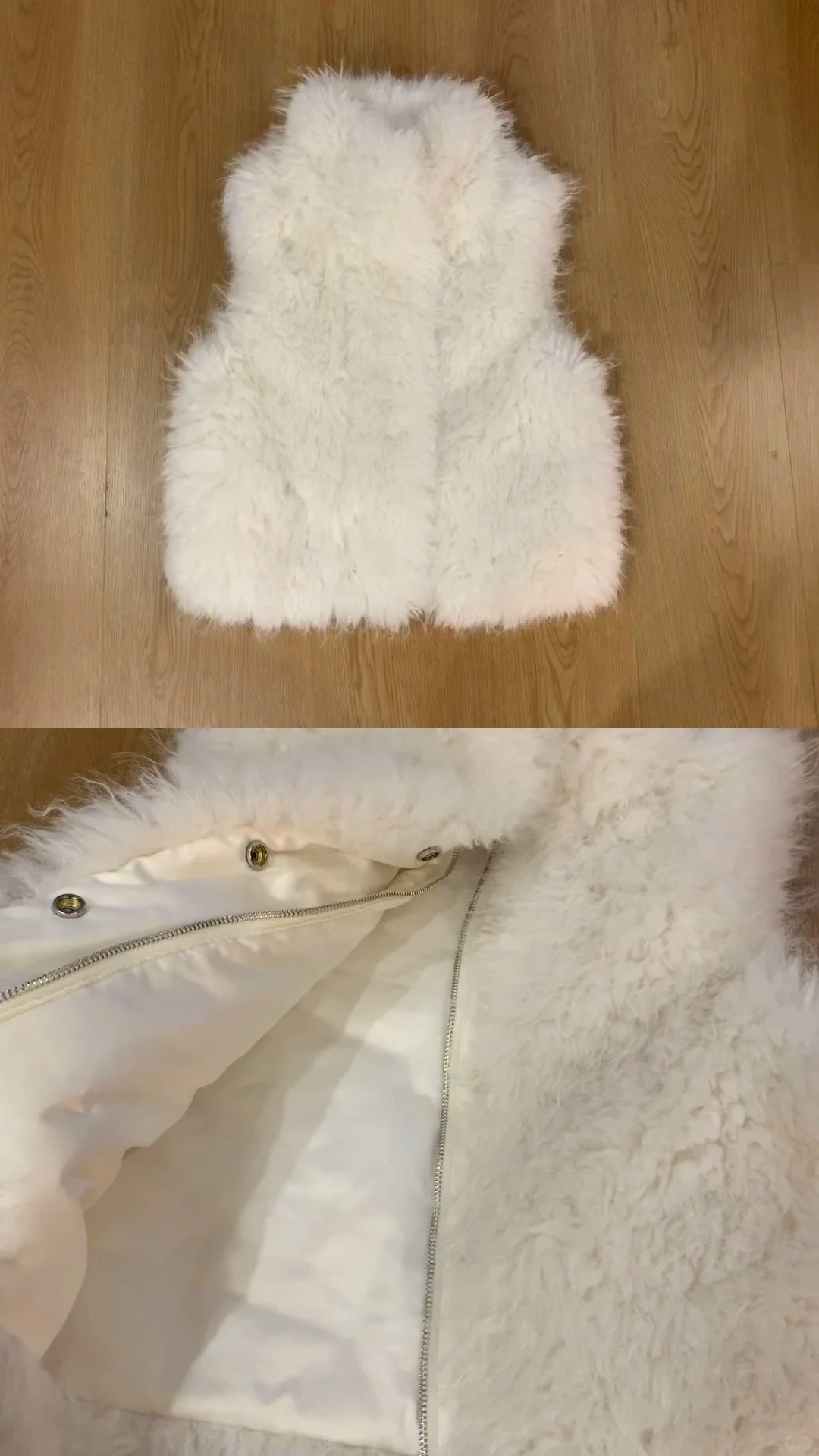 White Off - Shoulder Long Sleeve Top with Leopard Wide Jeans and White Fur Vest 3 - Piece Y2K Set - tutufox -