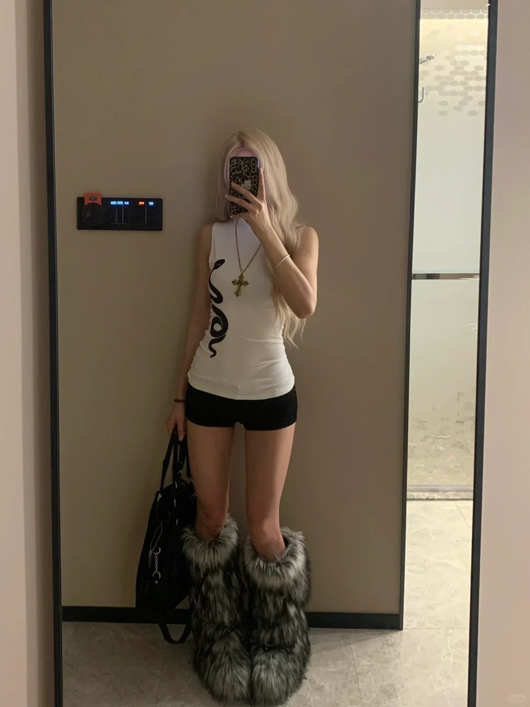 White One Shoulder Sleeveless Top and Black Denim Mini Shorts Y2K Two Piece Sets - tutufox -