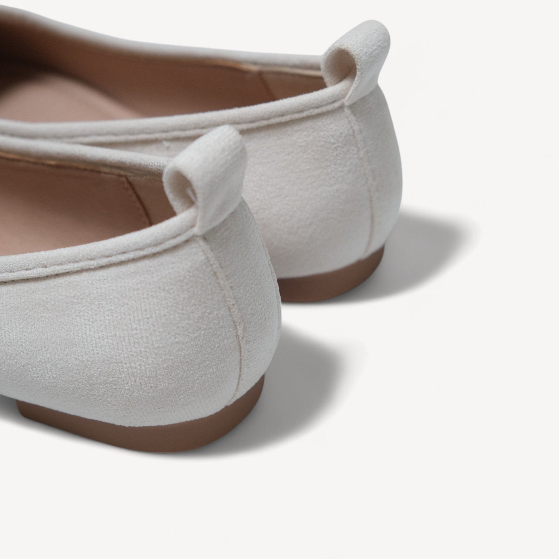 White Velvet Bow Square Toe Ballet Flats - tutufox - shoes