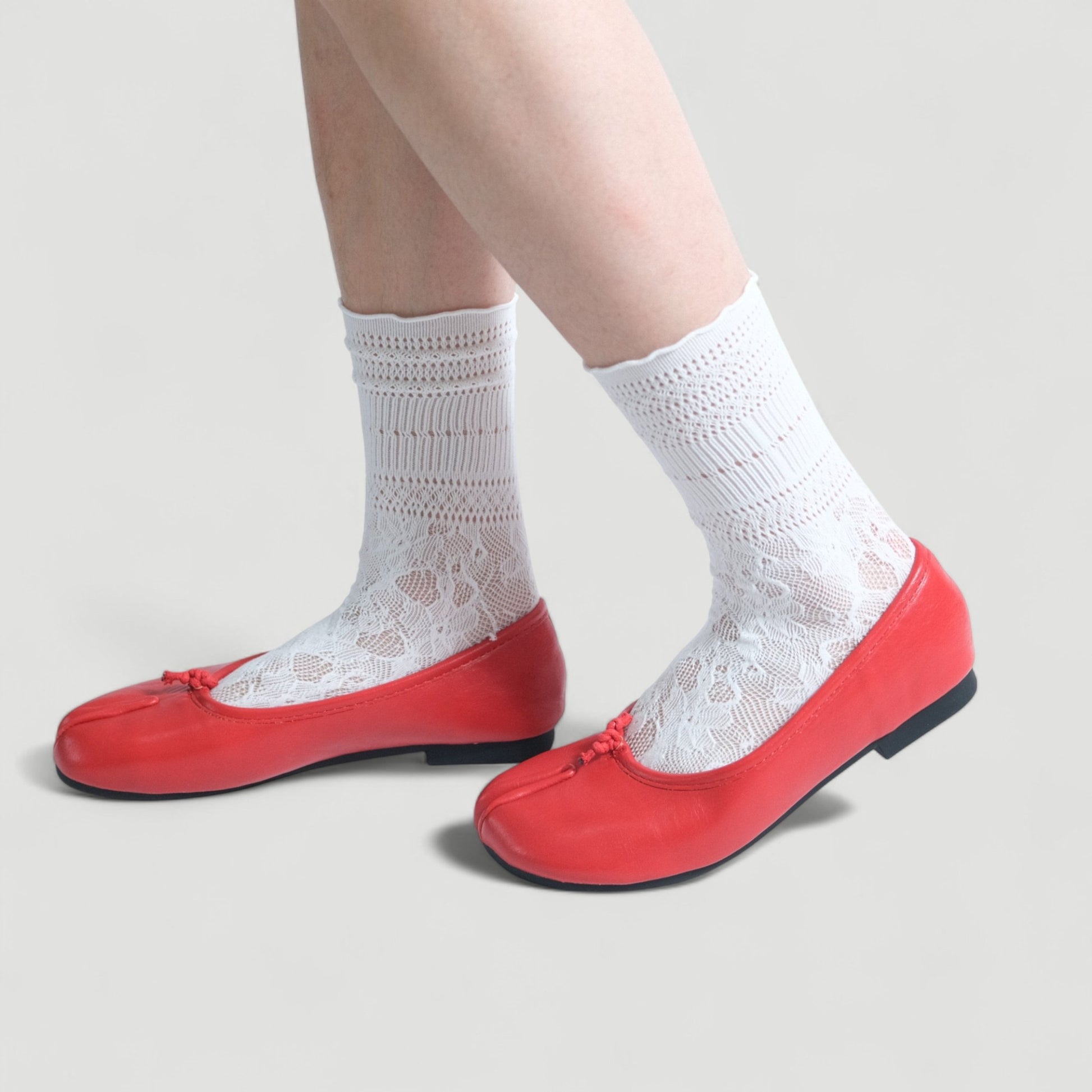 Women Red Matte Leather Split Toe Tabi - tutufox - tabis